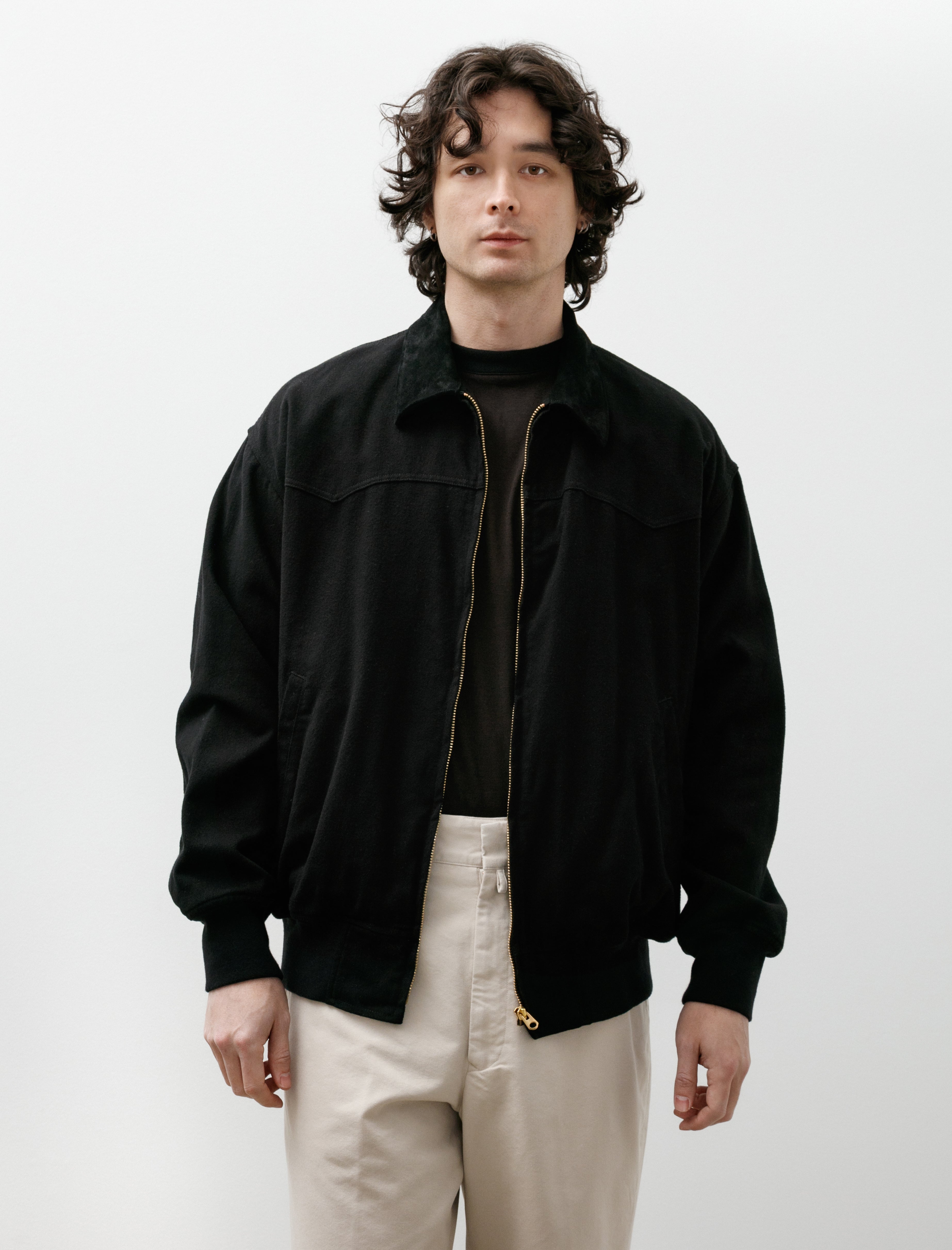ジャケット・アウター COMOLI BLACK DRILL ZIP JACKET Comoli Drill Zip Jacket Black – Neighbour