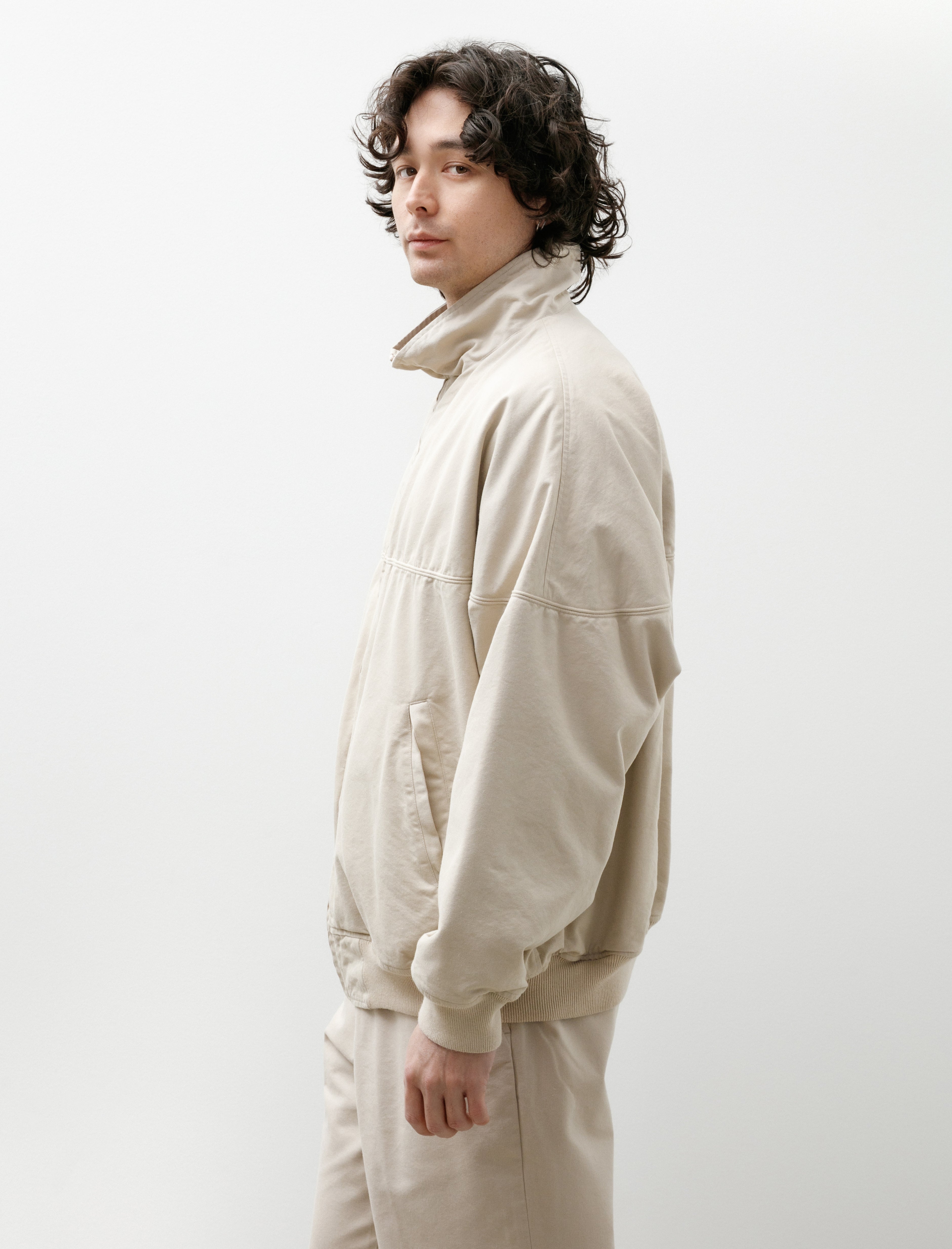 Comoli Post-Work Twill Cap Shoulder Blouson Ivory