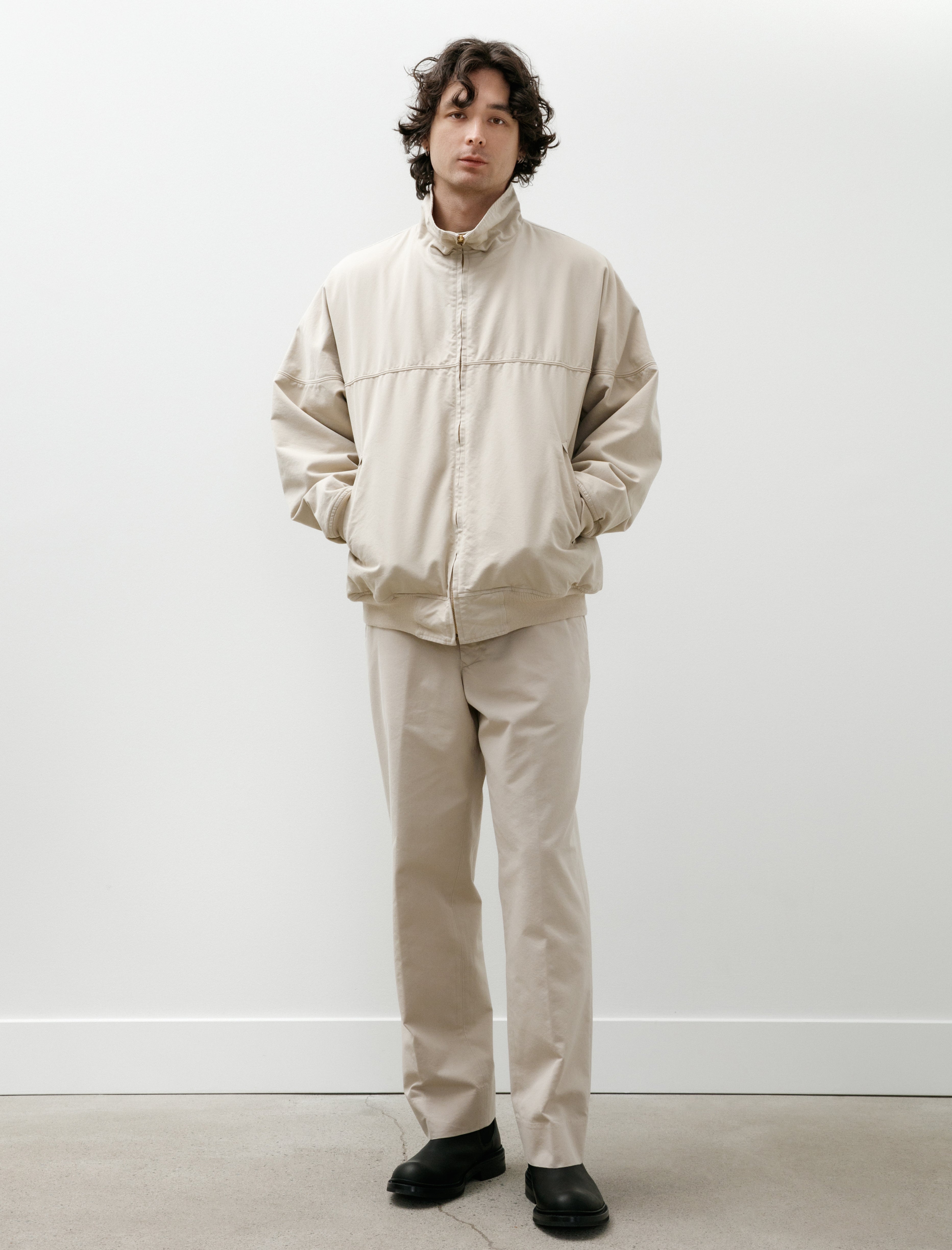 Comoli Post-Work Twill Cap Shoulder Blouson Ivory