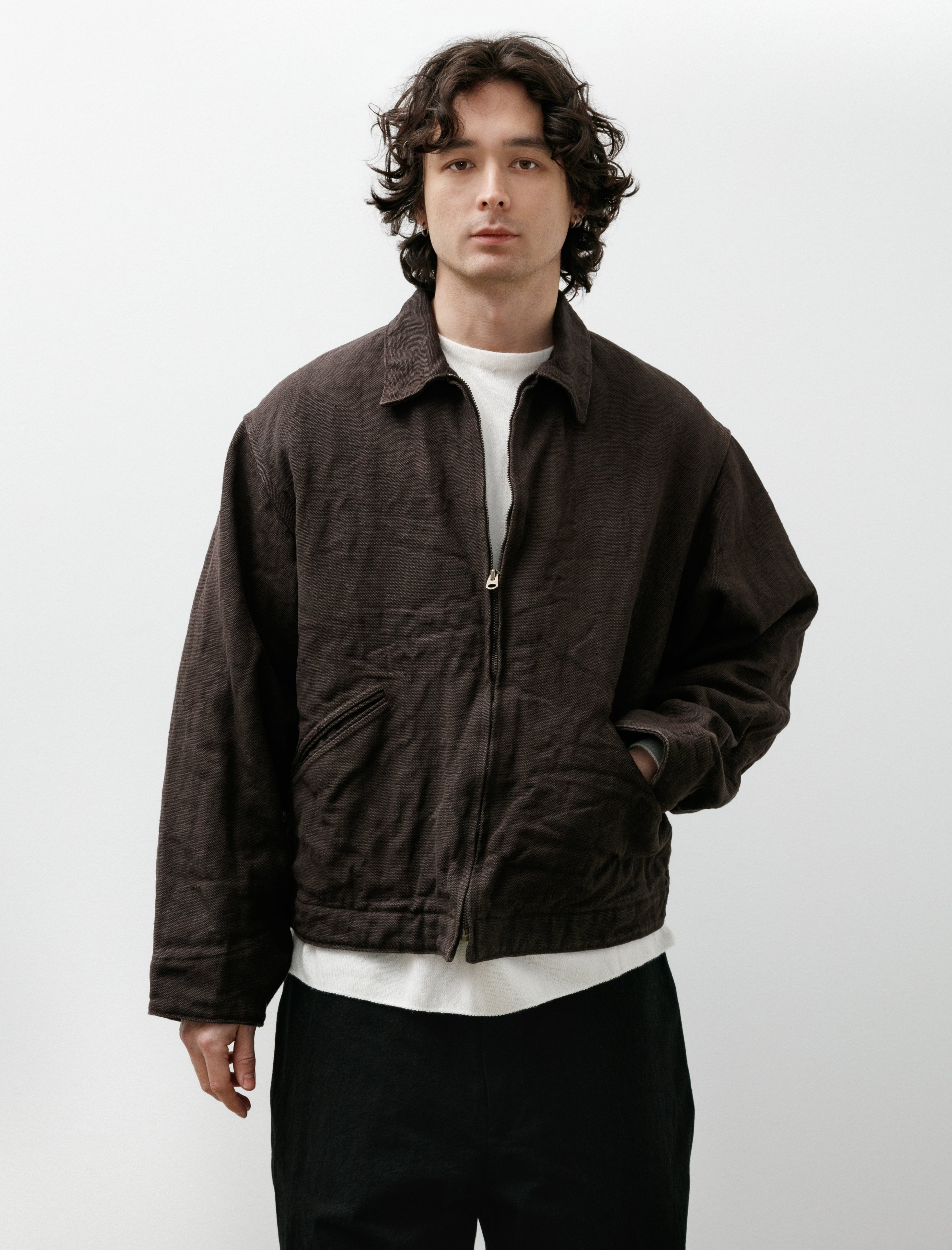Comoli Hemp Duck Zip Short Jacket Brown – Neighbour