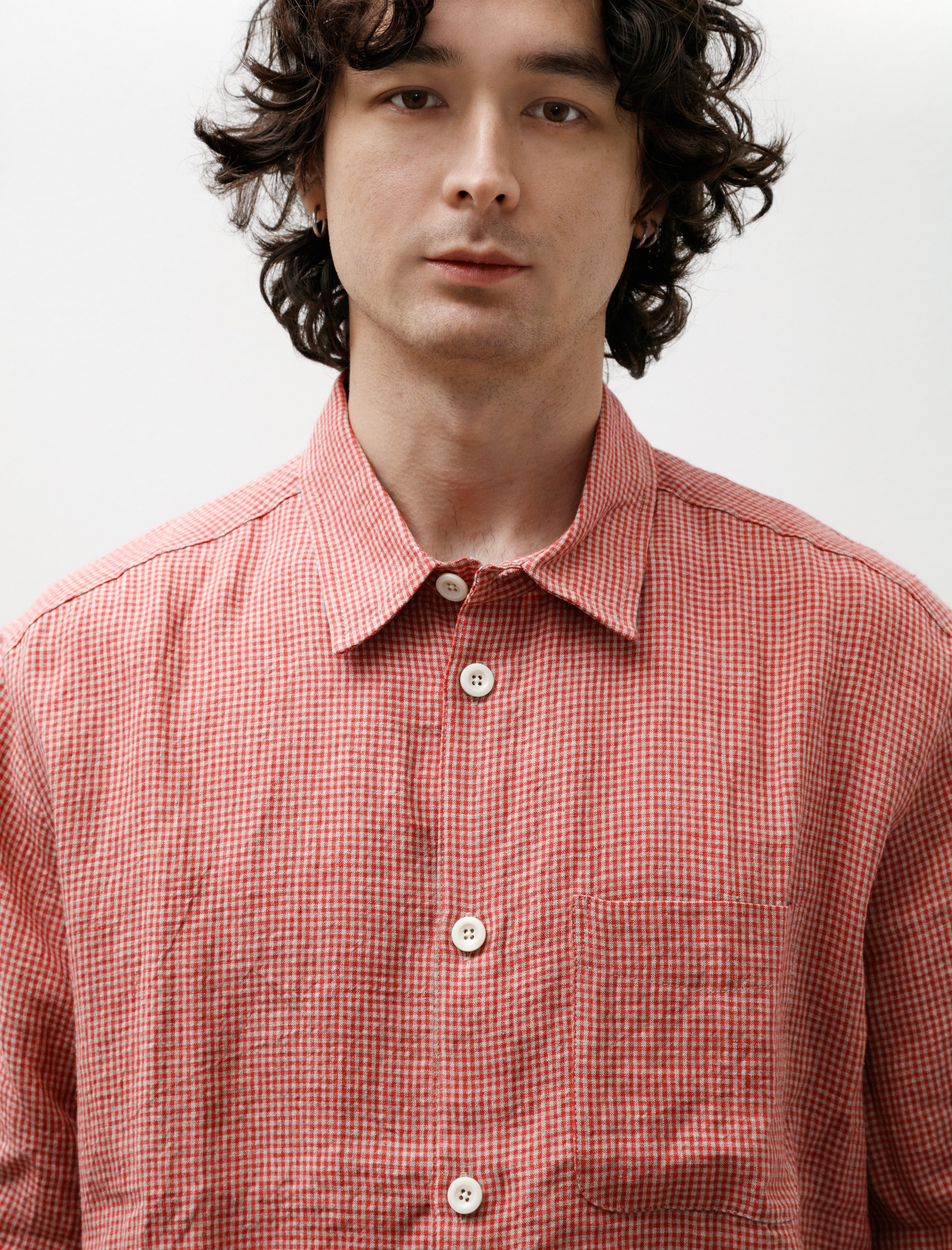 Conkers Farmer Shirt Short Sleeve Irish Linen Redden
