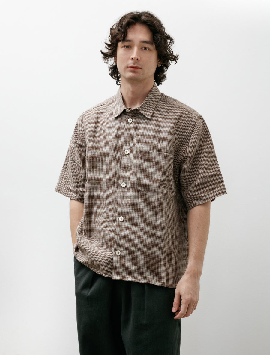 Farmer Shirt Short Sleeve Irish Linen Straw - Image 1