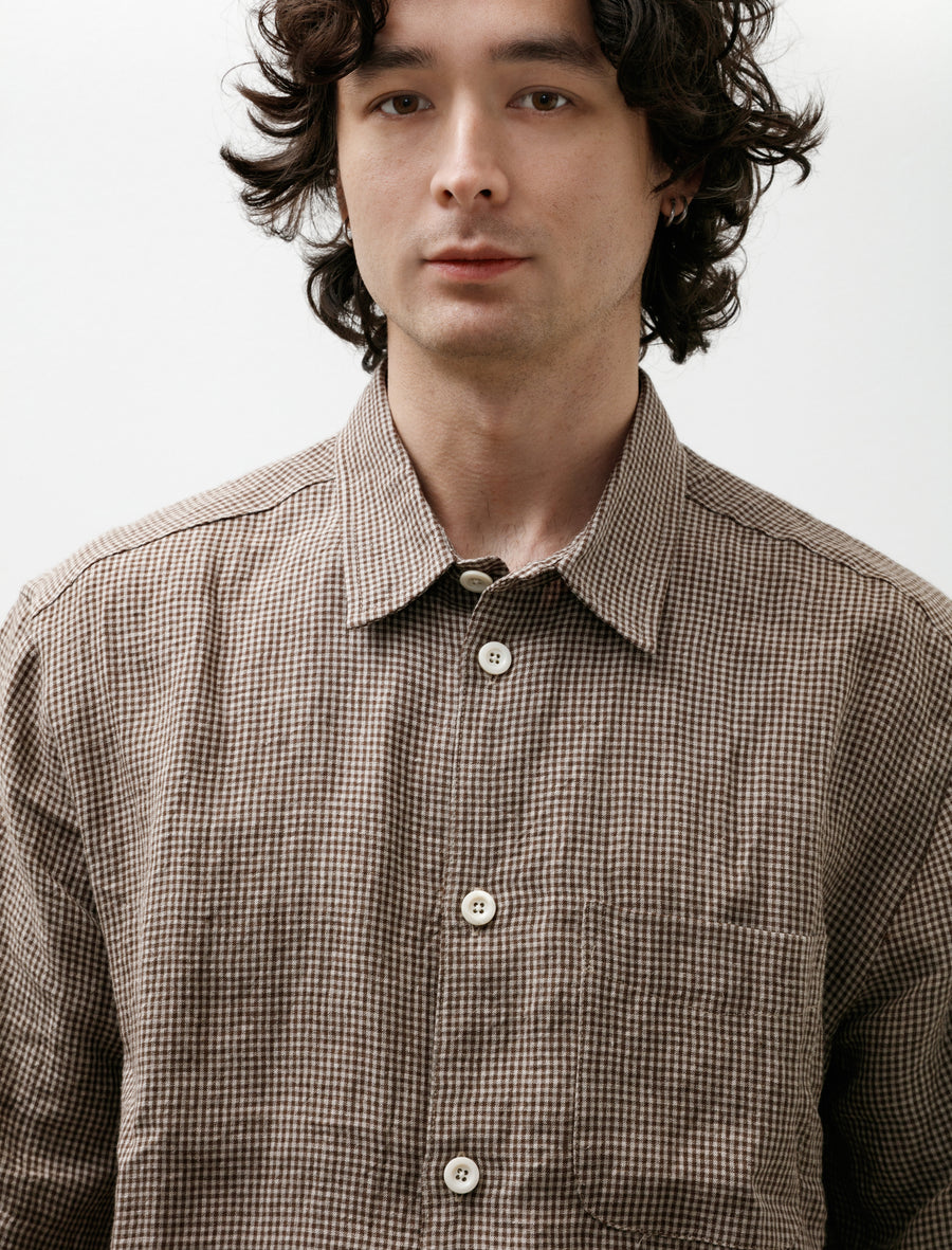 Farmer Shirt Short Sleeve Irish Linen Straw - Image 4