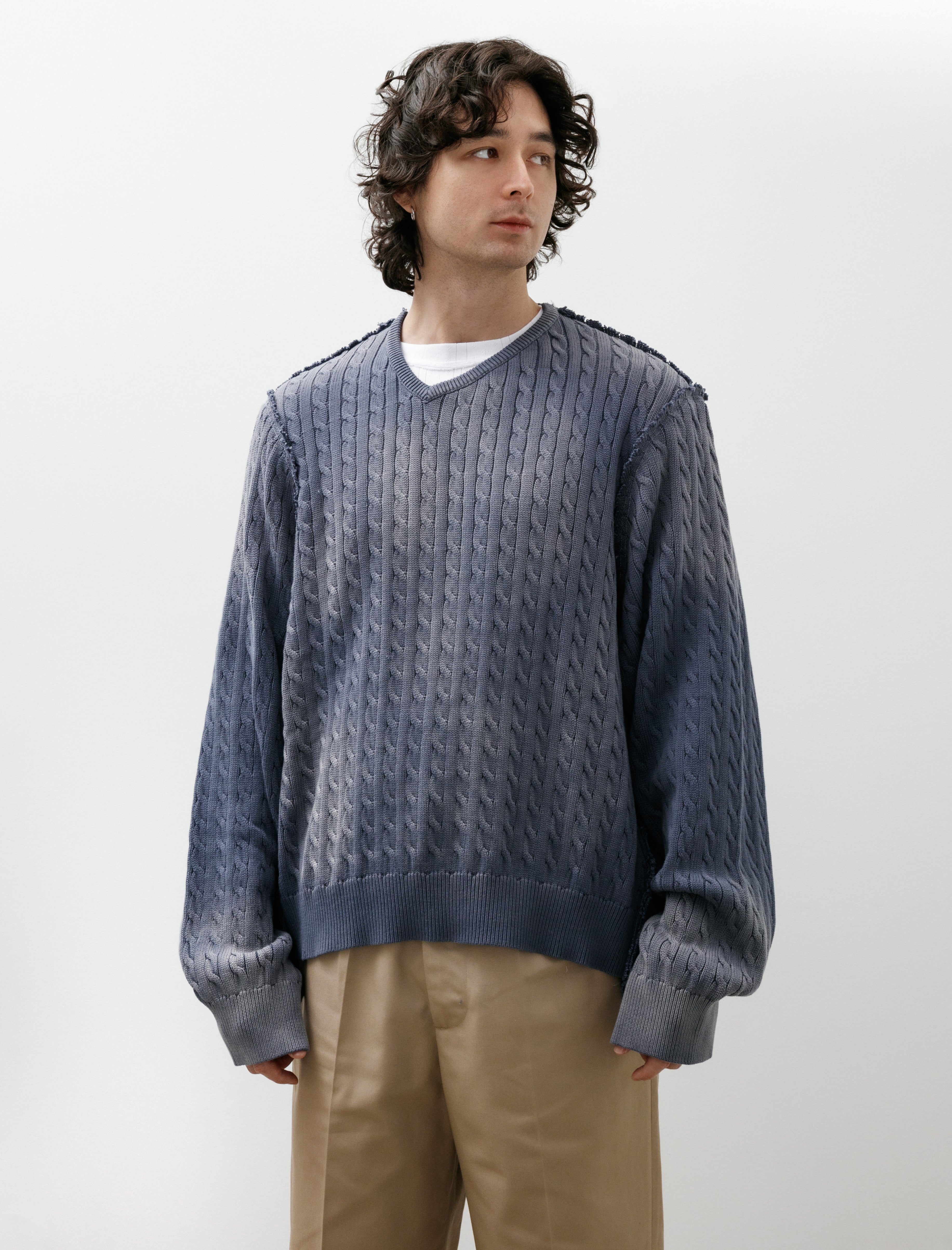 Camiel Fortgens Frankenstein Cable V-Neck Petrol