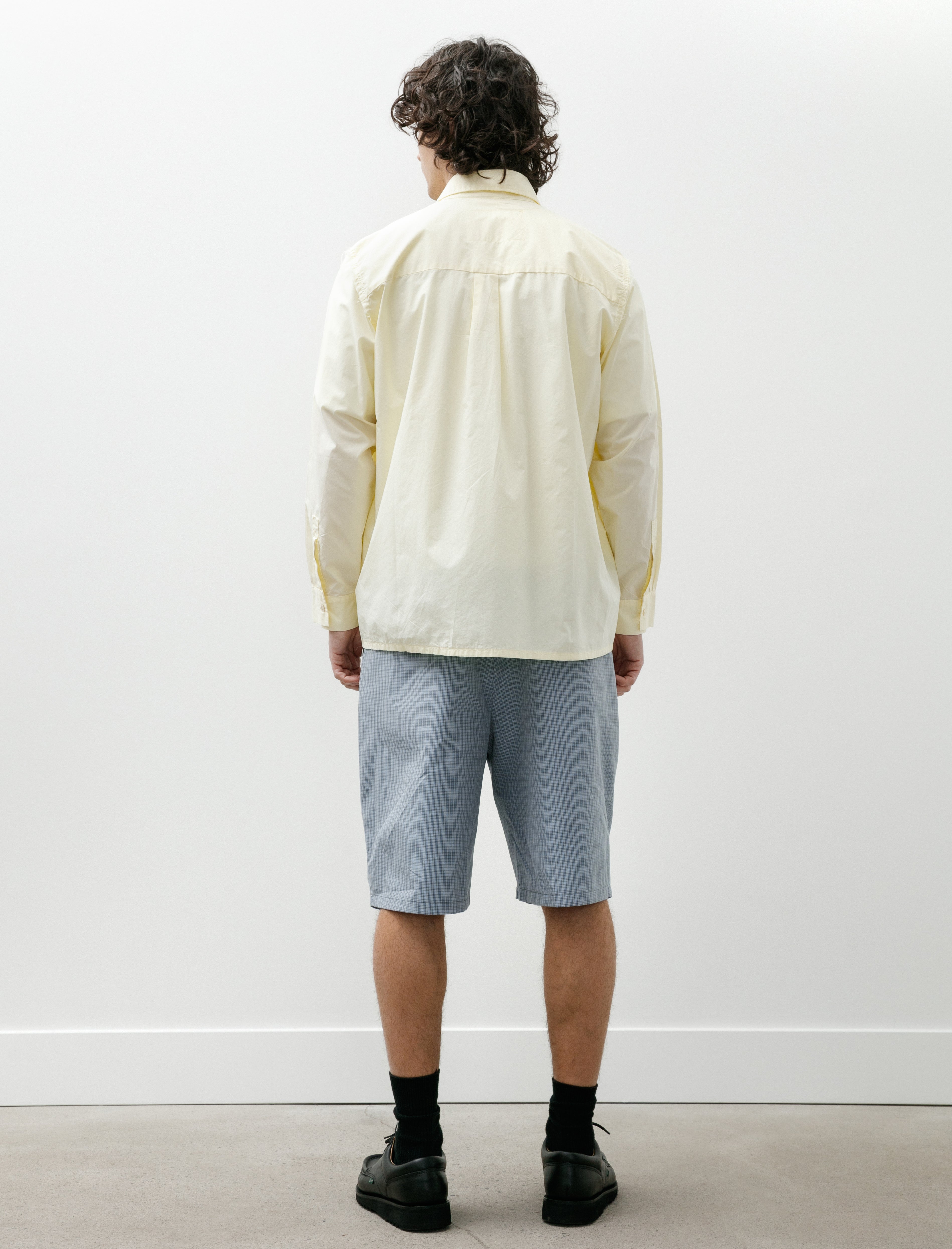 Camiel Fortgens Slim Suit Shorts Blue Grey White Check