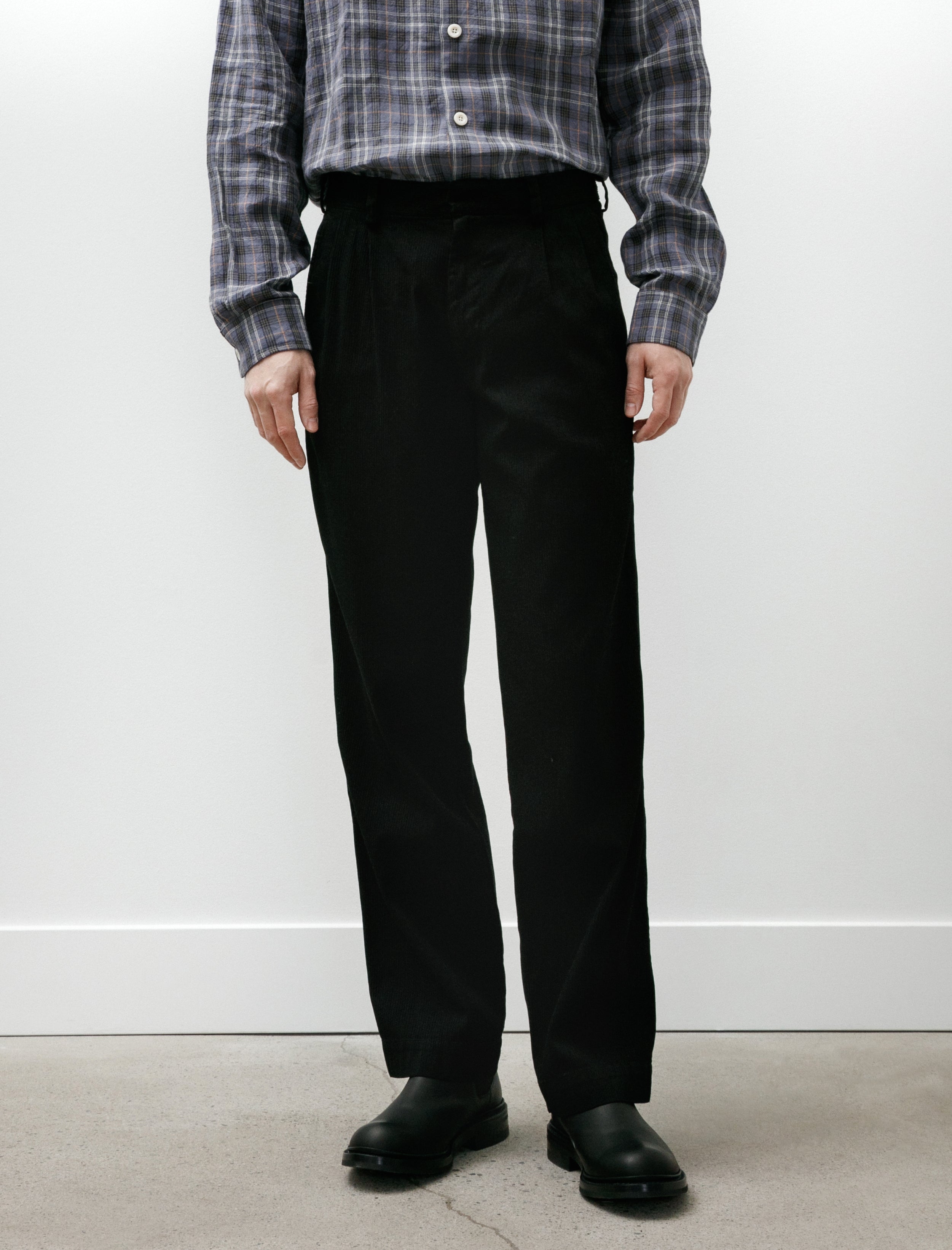 Conkers Gardening Trouser Striped Cotton OD Black