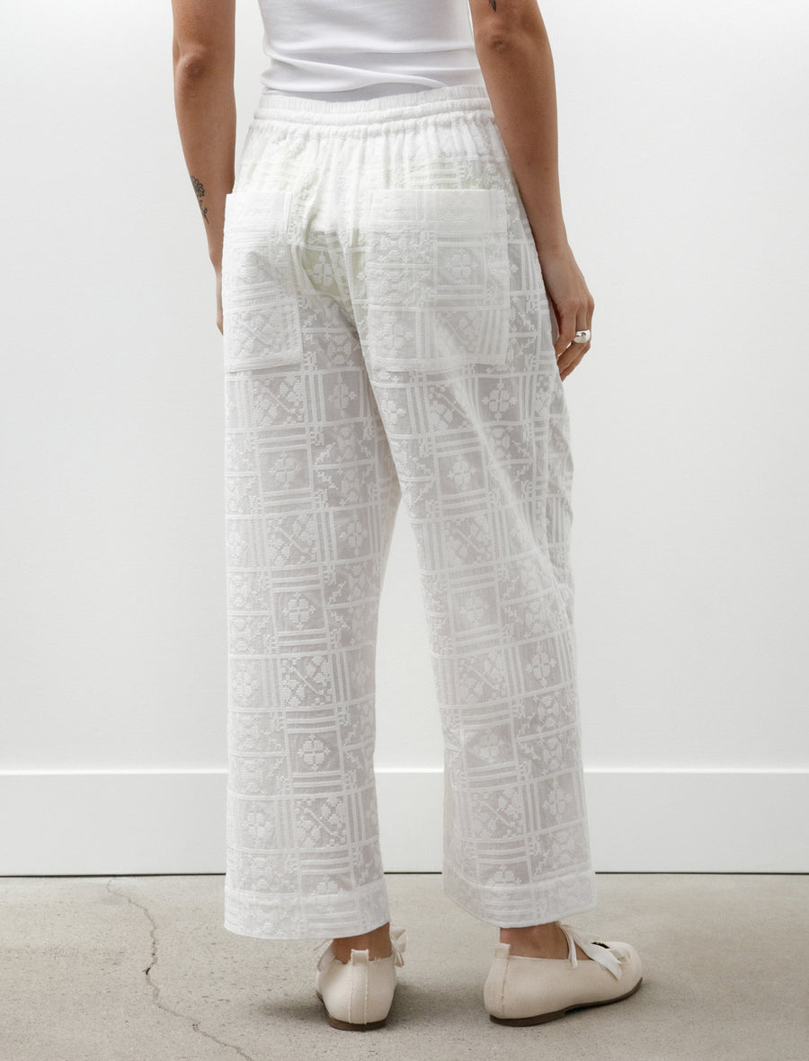 Cross Stitch Embroidery Voile Luna Trousers Ivory - Image 6