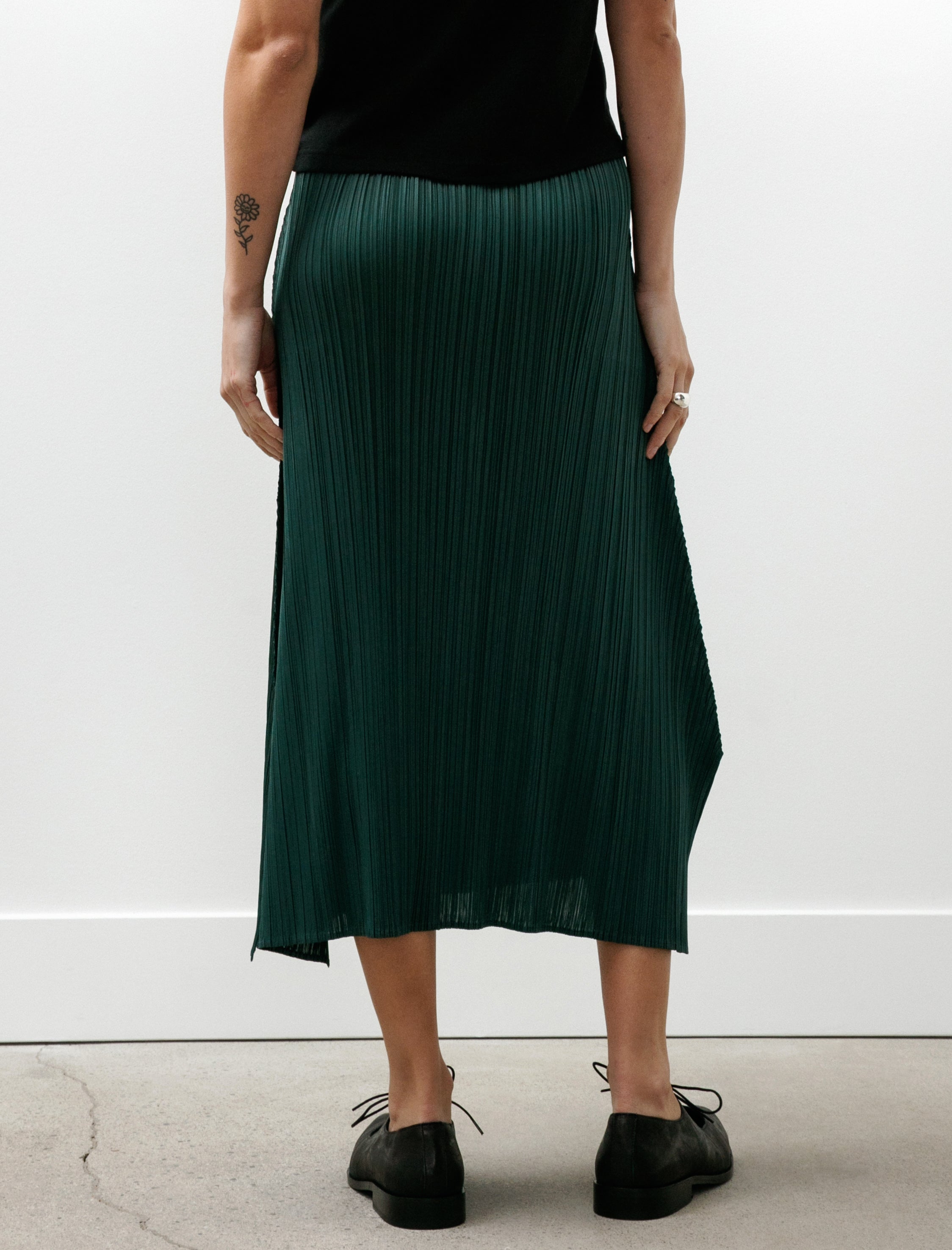 Pleats Please by Issey Miyake Monthly Colours Skirt Dark Green