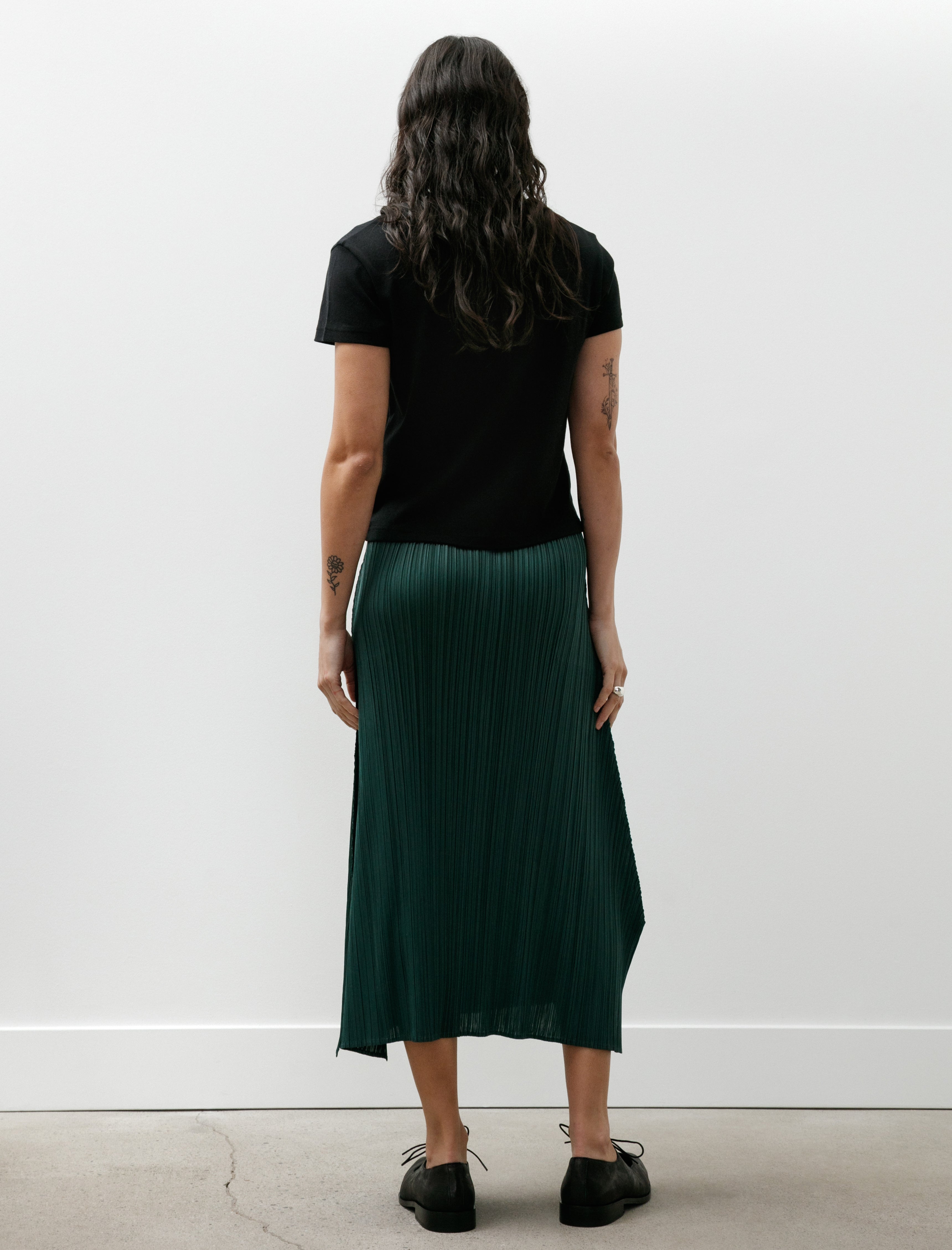 Pleats Please by Issey Miyake Monthly Colours Skirt Dark Green