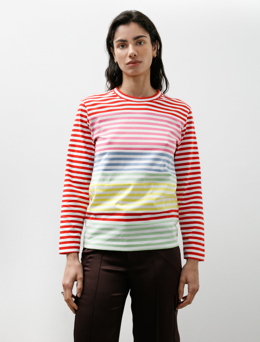 Multi Stripe Patch Long Sleeve T-Shirt - Image 1