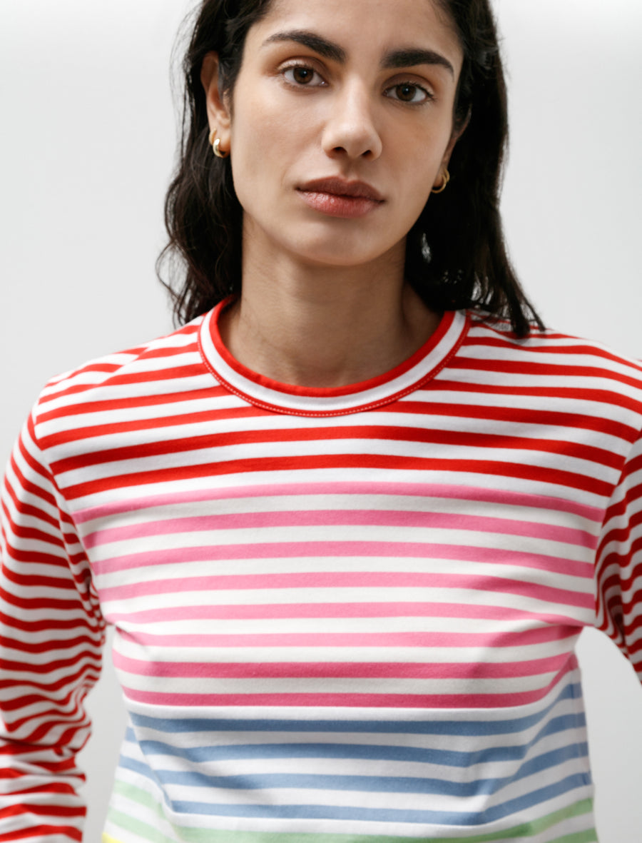 Multi Stripe Patch Long Sleeve T-Shirt - Image 2