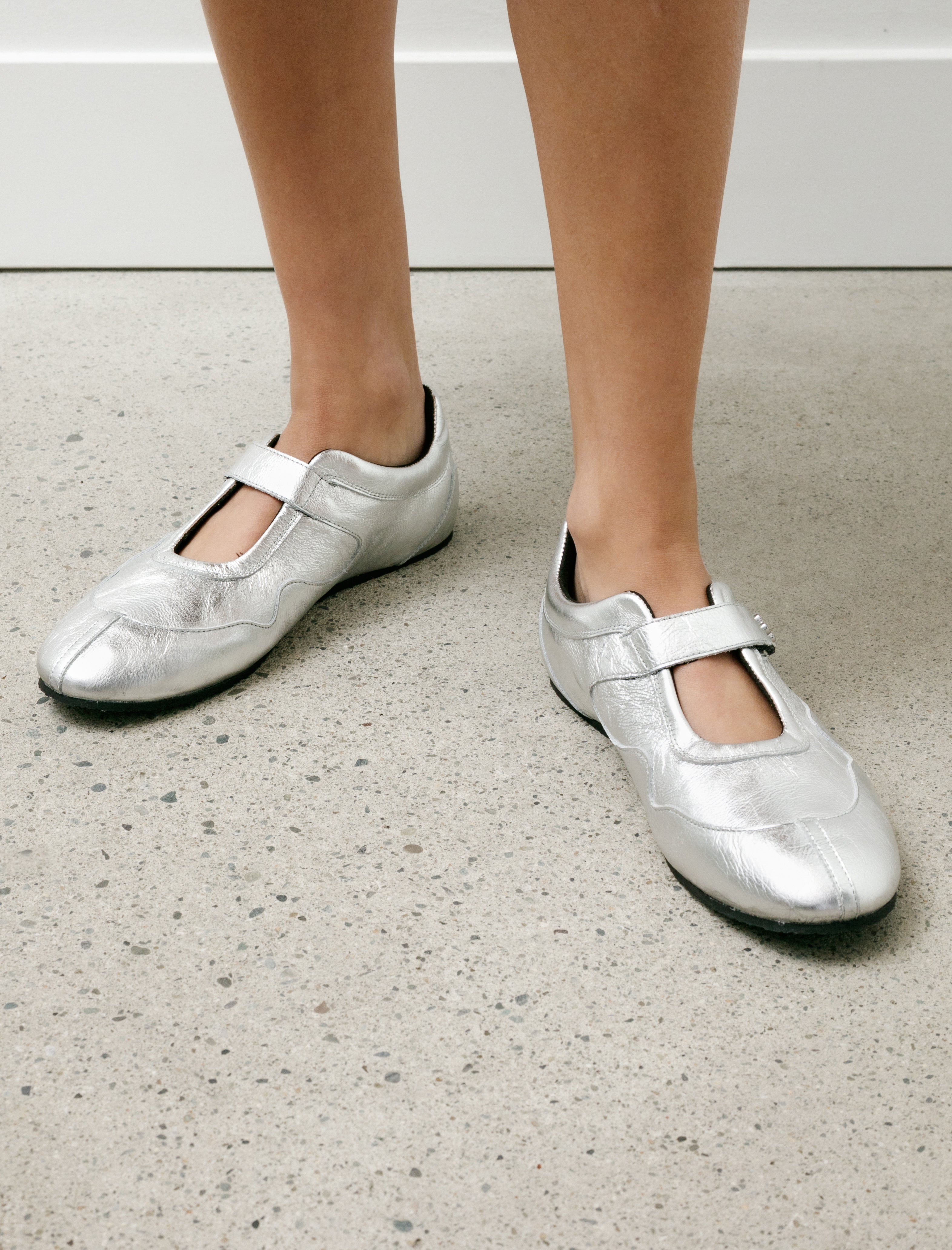 Cecilie Bahnsen Cosmo Sneaker Silver Leather