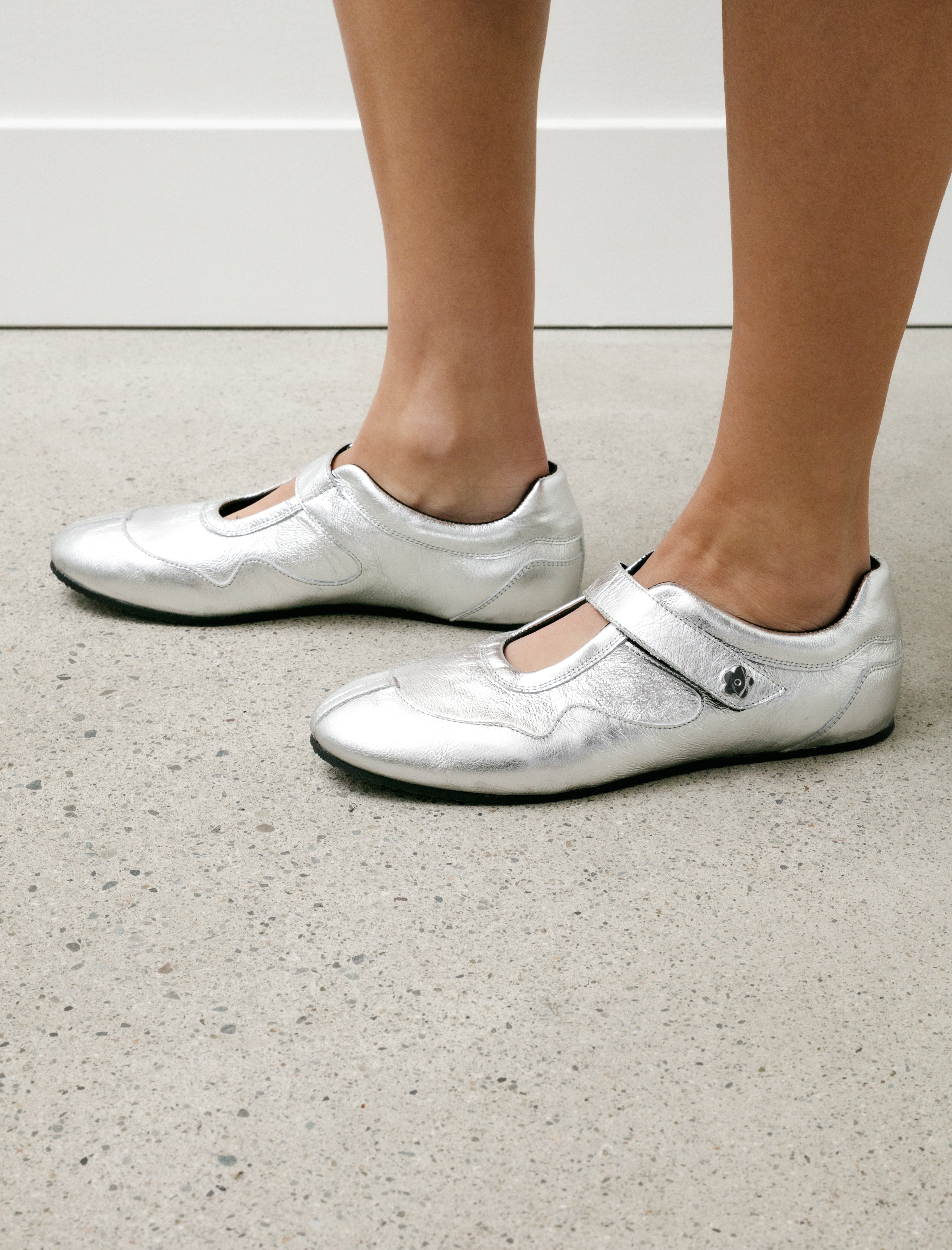 Cecilie Bahnsen Cosmo Sneaker Silver Leather
