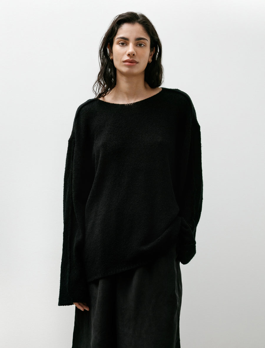 No.317 Cotton Cashmere Knitted Top Black - Image 1