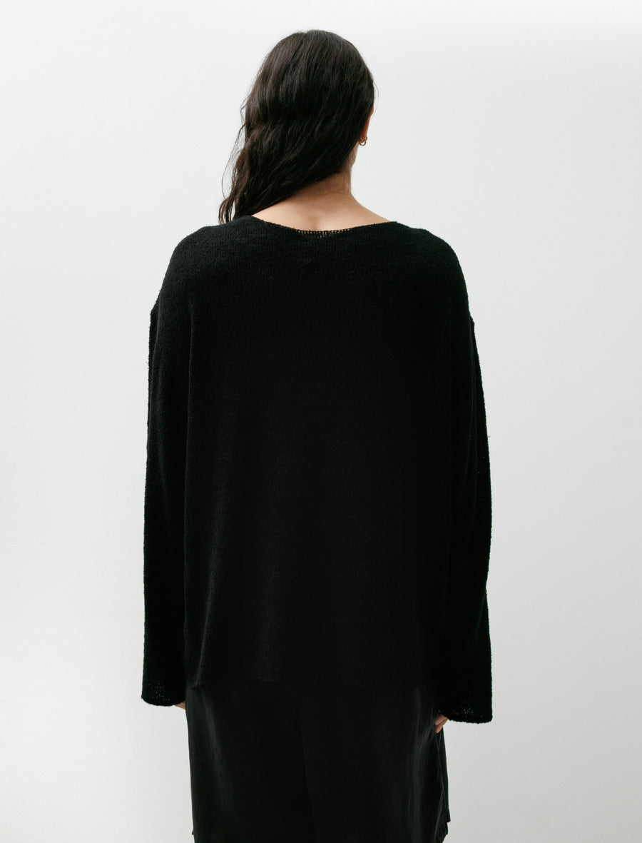 No.317 Cotton Cashmere Knitted Top Black - Image 4