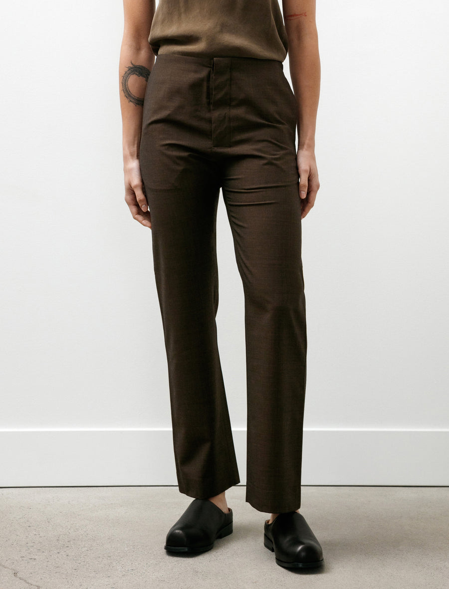 No.205 Summer Wool Tailored Trousers Brown - Image 2