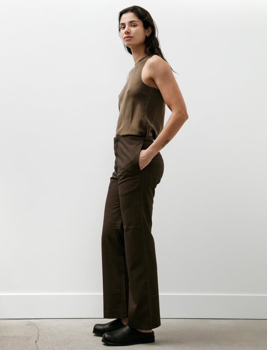 No.205 Summer Wool Tailored Trousers Brown - Image 3