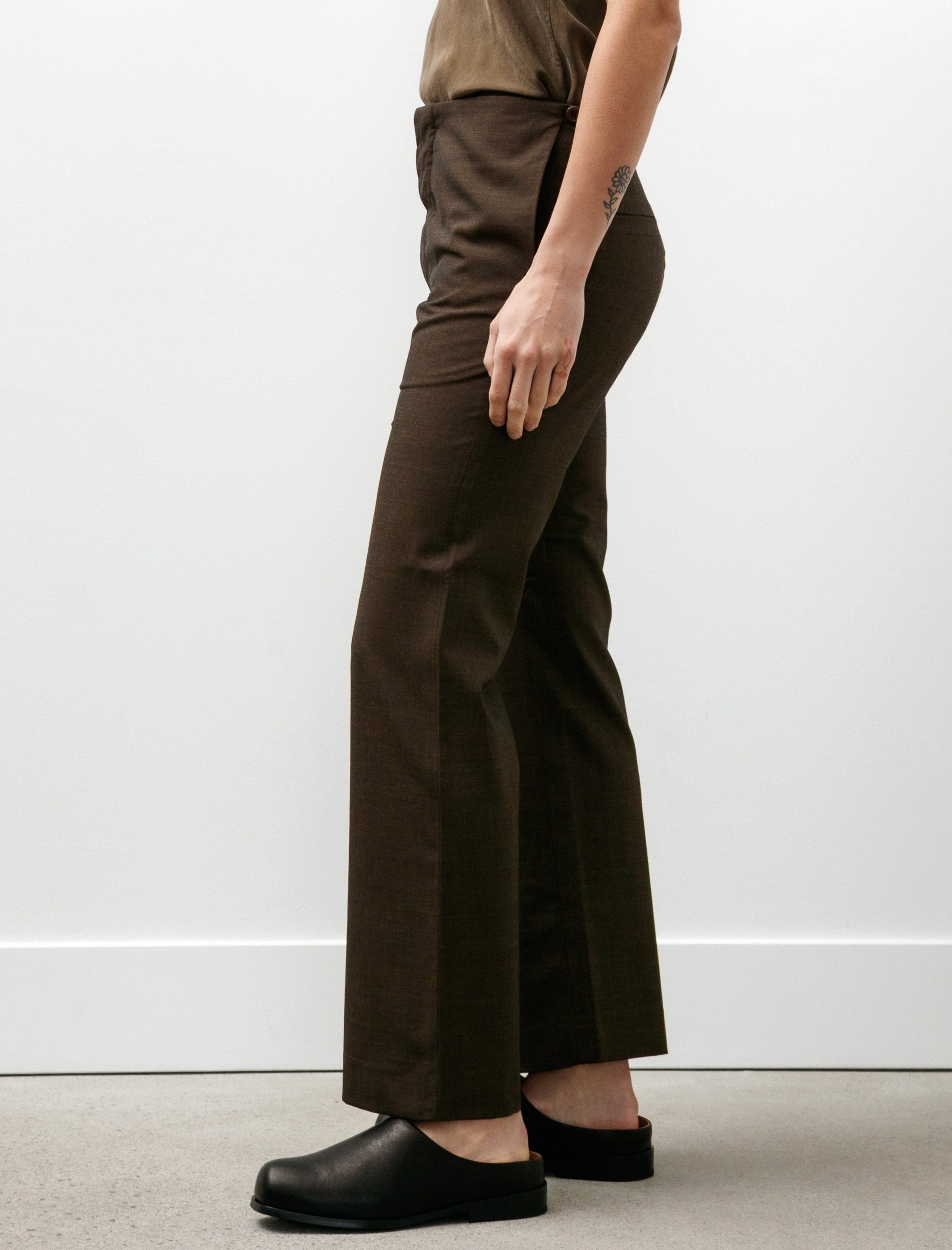 Gabriela Coll No.205 Summer Wool Tailored Trousers Brown