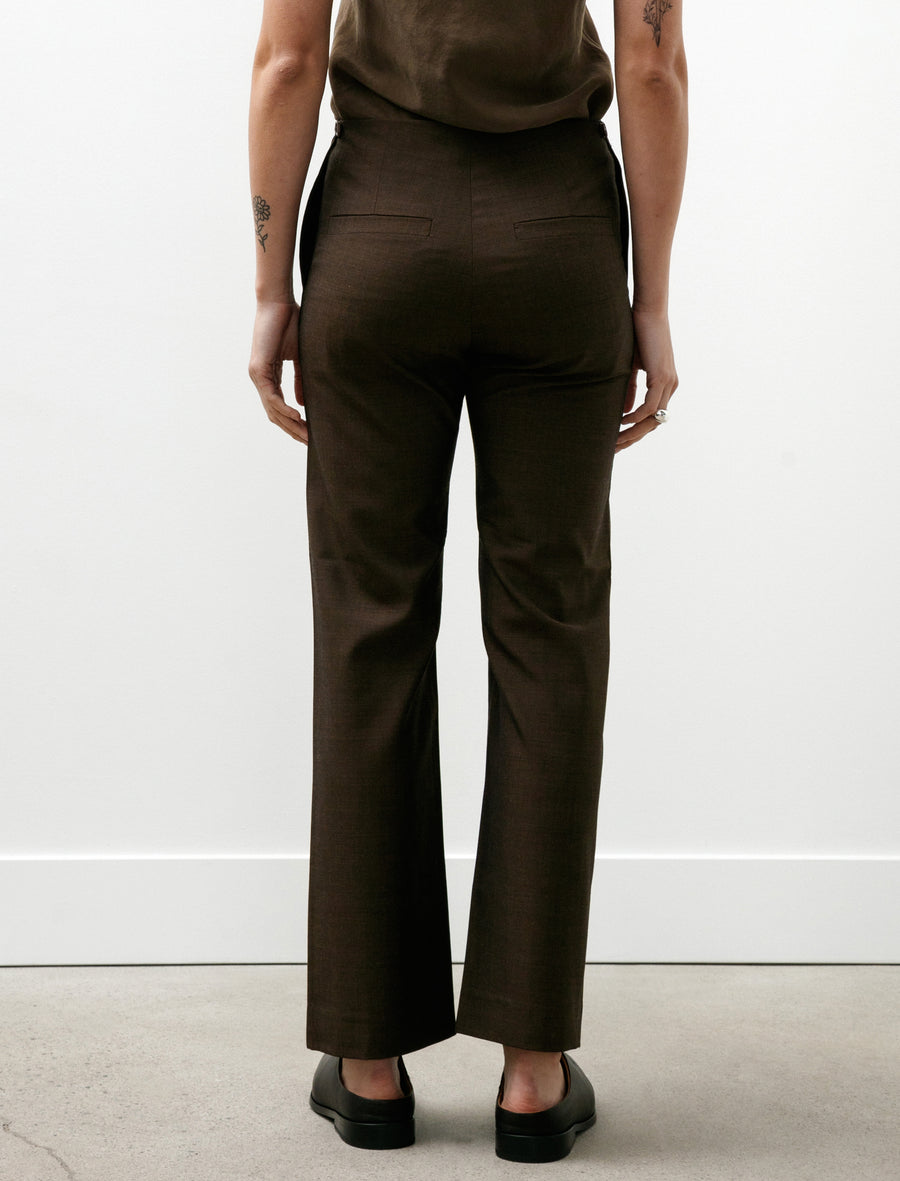 No.205 Summer Wool Tailored Trousers Brown - Image 6