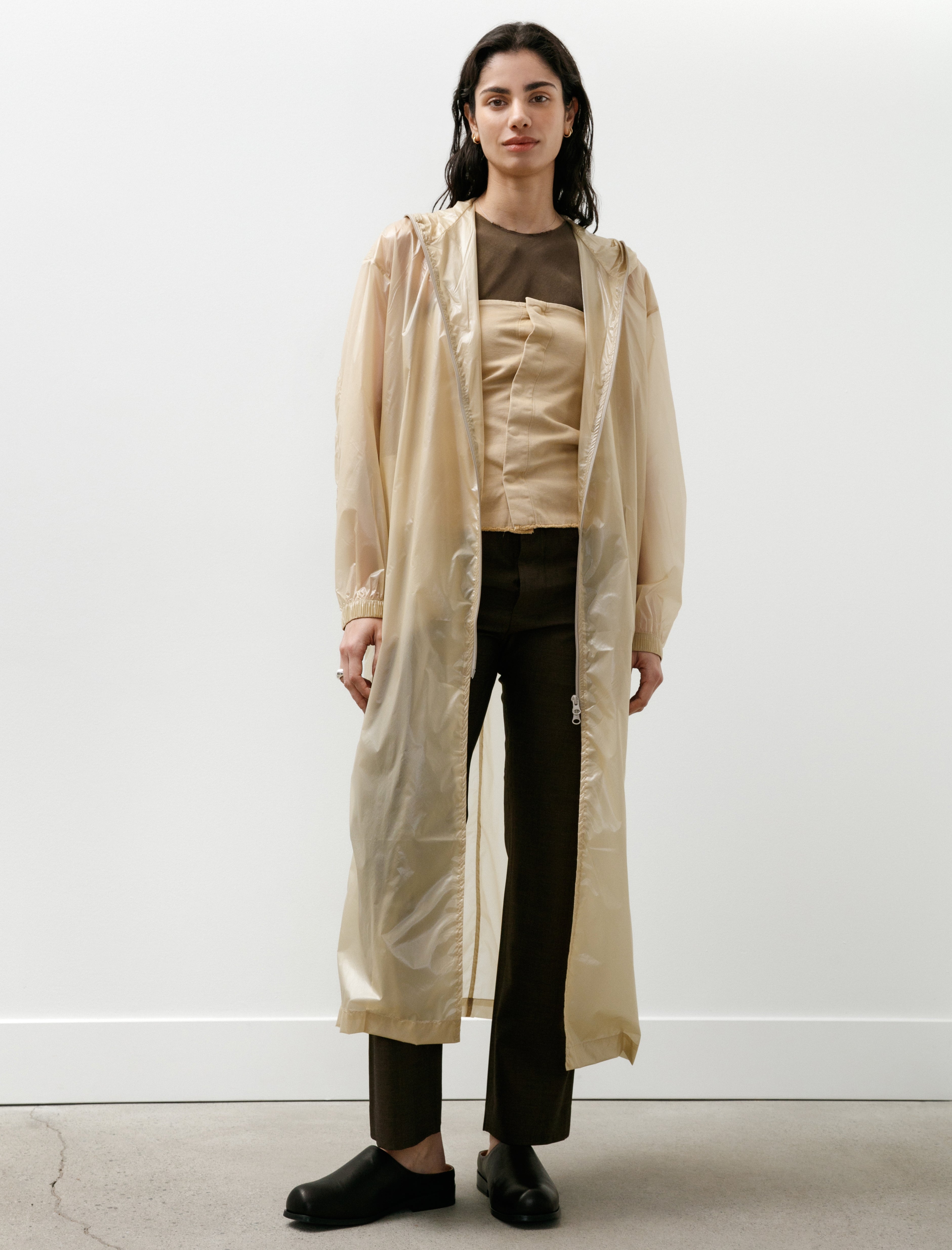 Gabriela Coll No.275 Ripstop Hooded Zipper Coat Stone