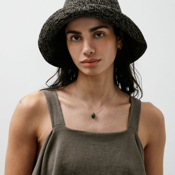 タグ付き ローレンマヌージアン　Lauren Manoogian アルパカ　帽子 Lauren Manoogian Crochet Brim Hat Black Marl – Neighbour