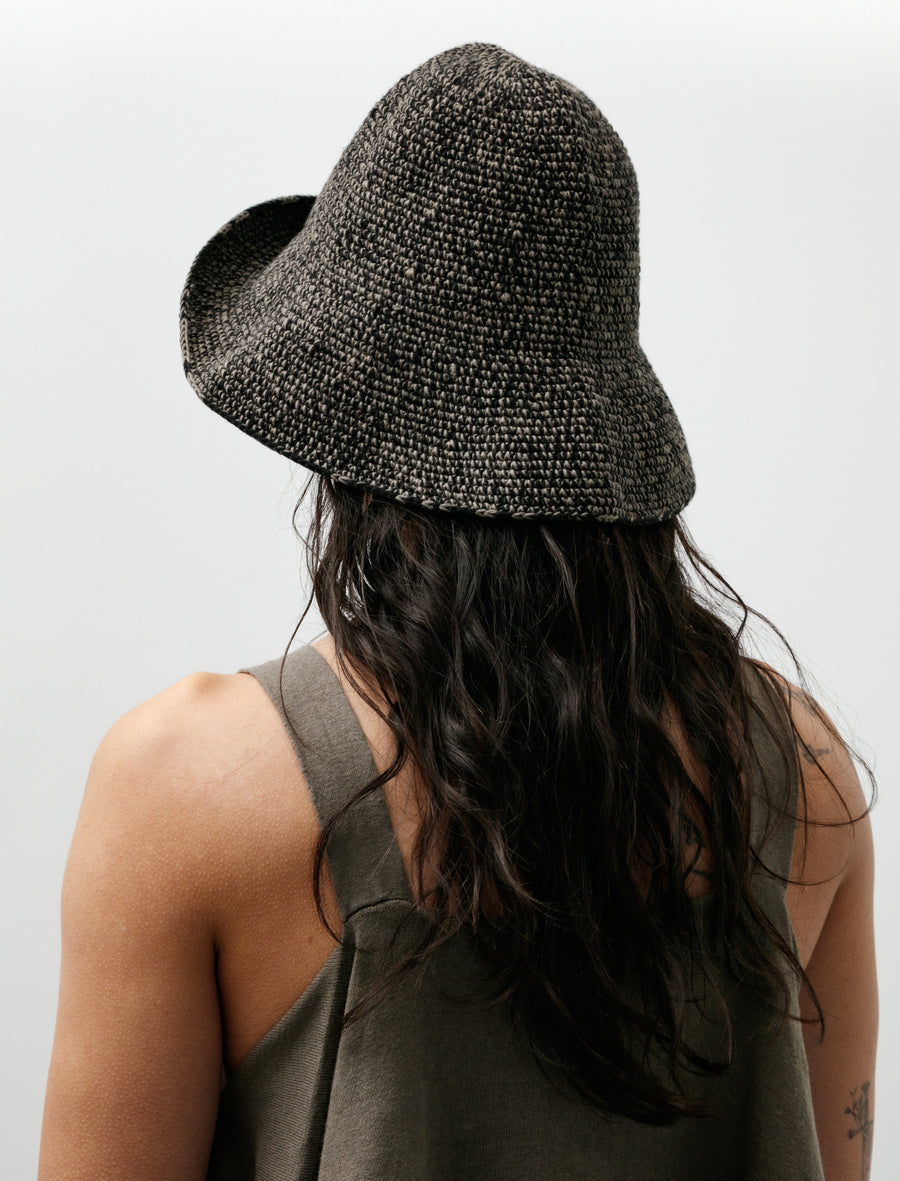 Crochet Brim Hat Black Marl - Image 2