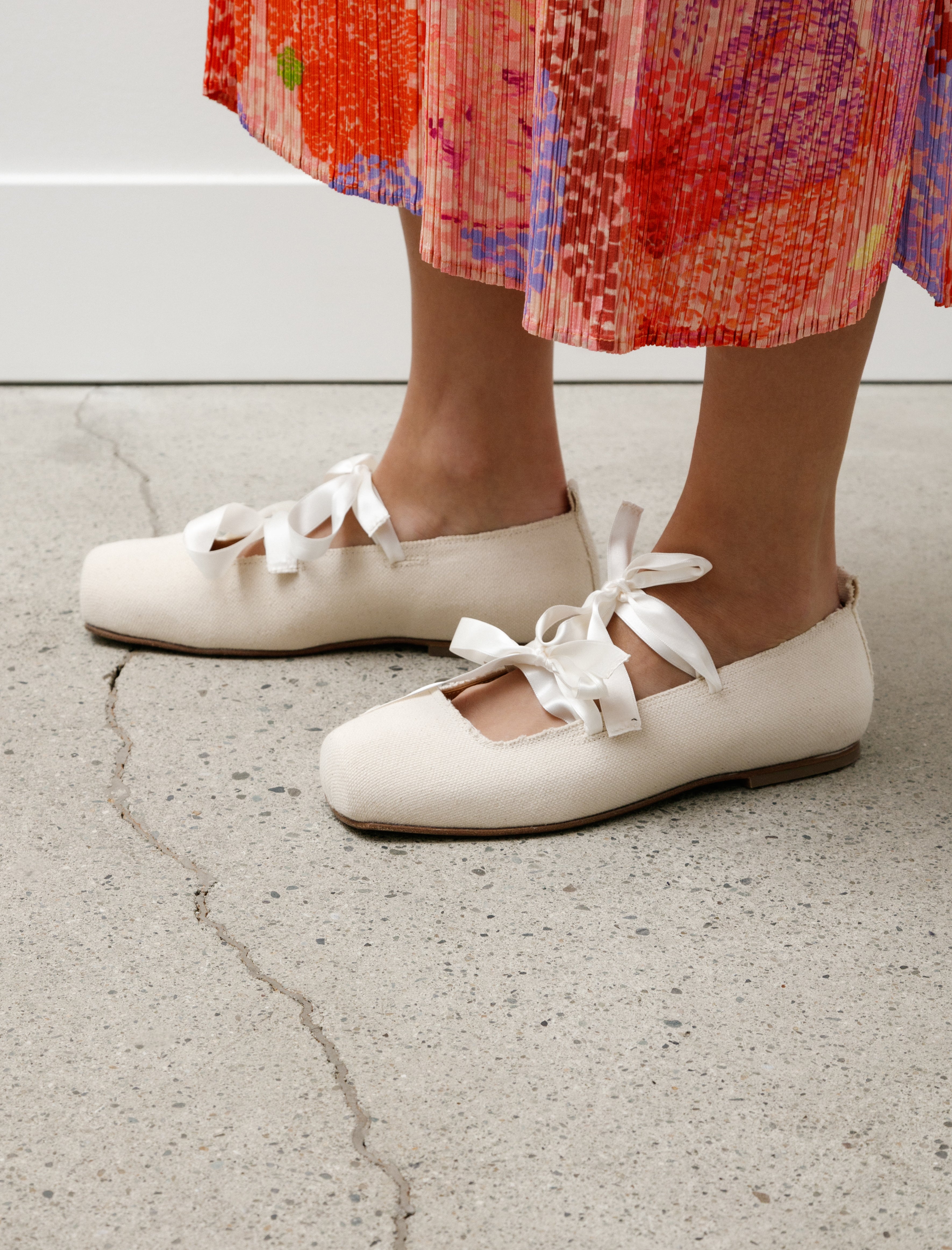 Sine & Cosine Ballerina Leather Sole Natural