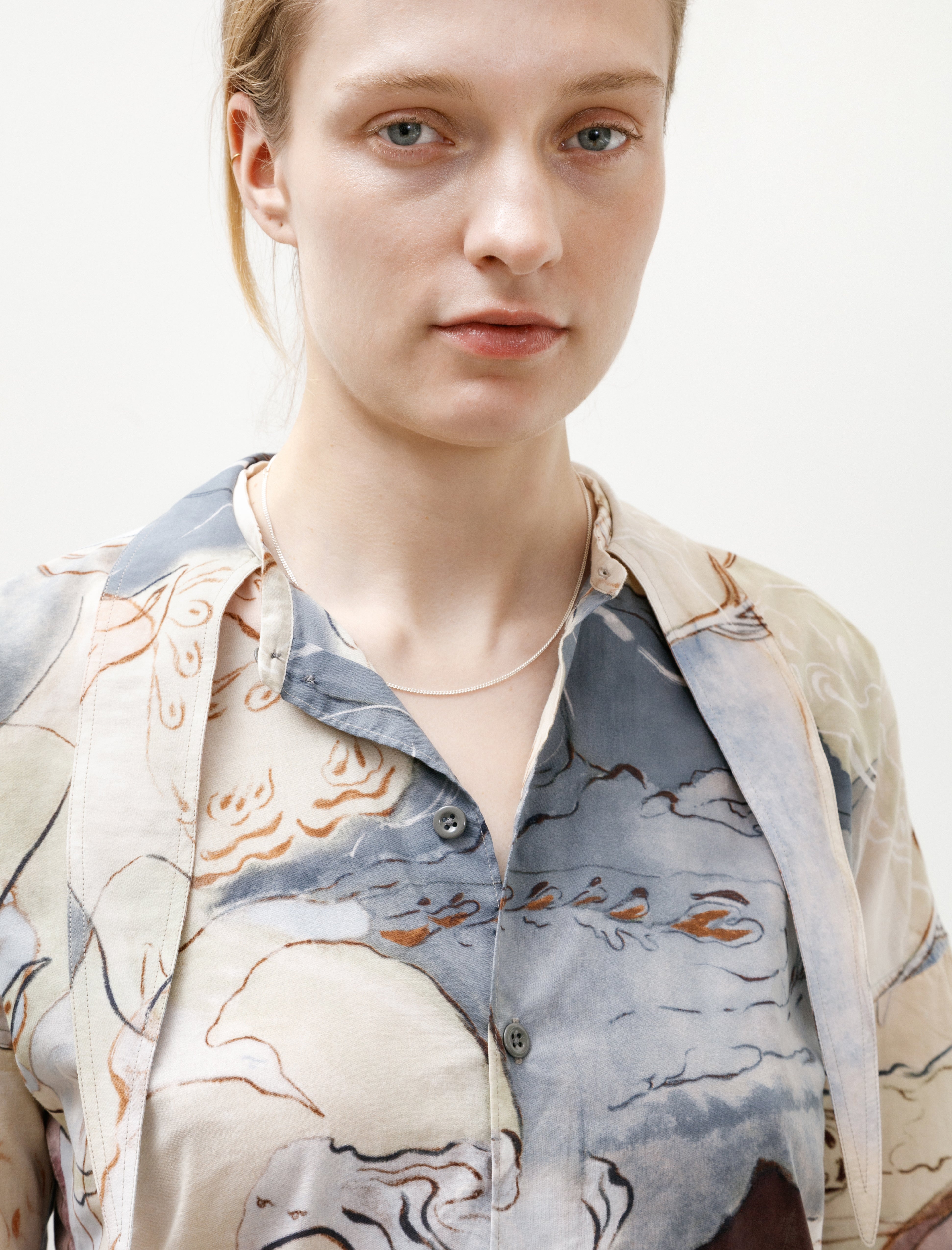 Lemaire Short Sleeve Shirt With Foulard Multicolor