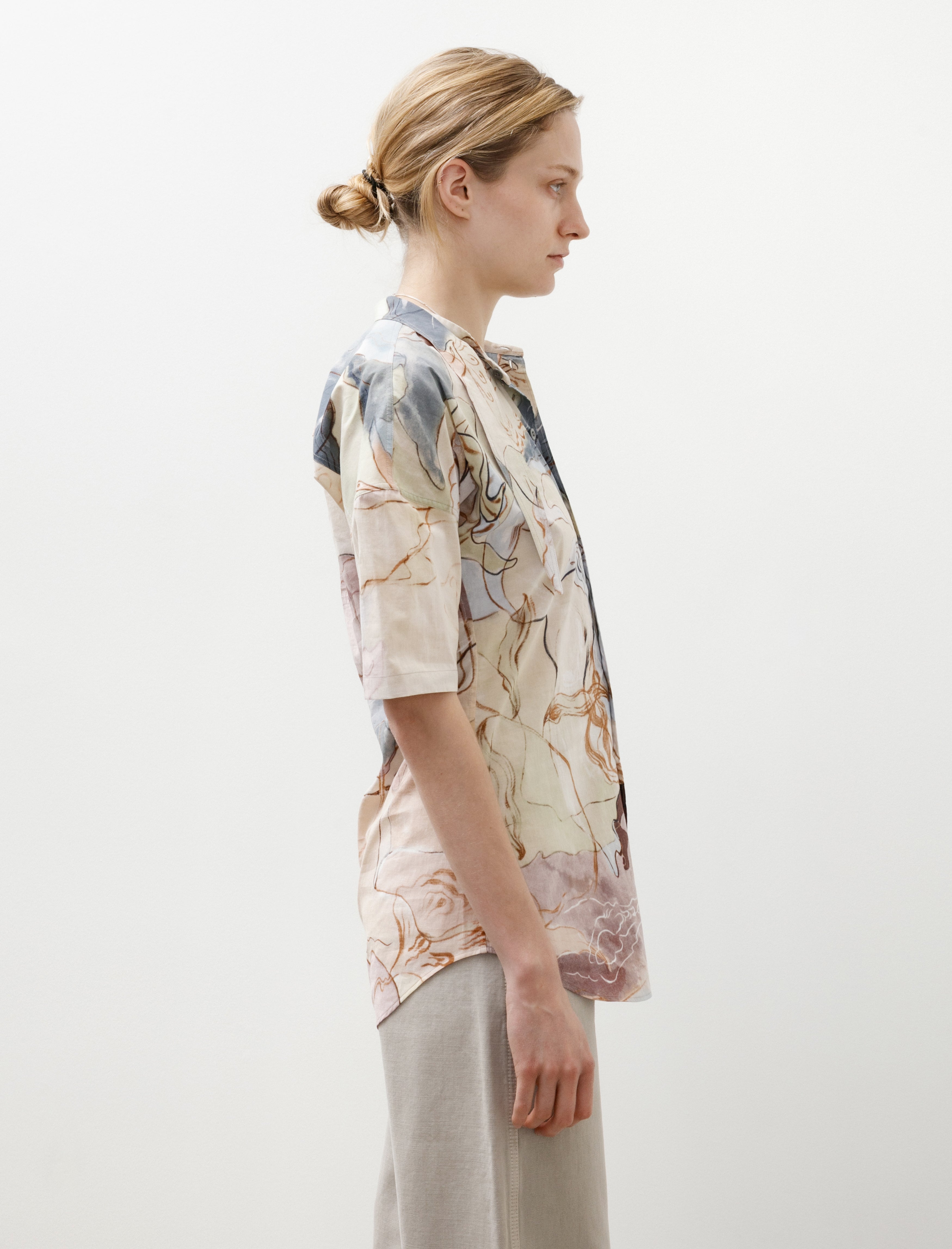 Lemaire Short Sleeve Shirt With Foulard Multicolor