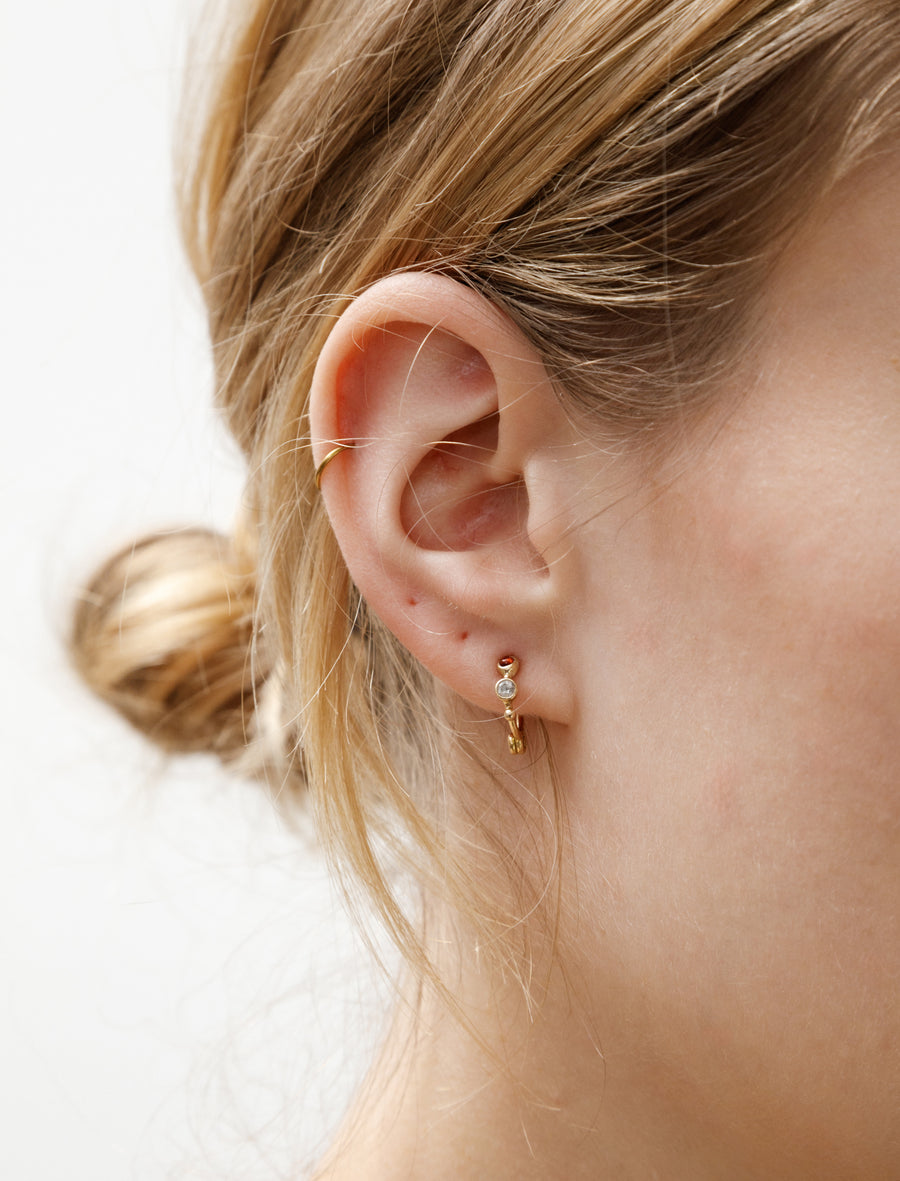 Simple Hoops Hessonite/Diamonds - Image 1