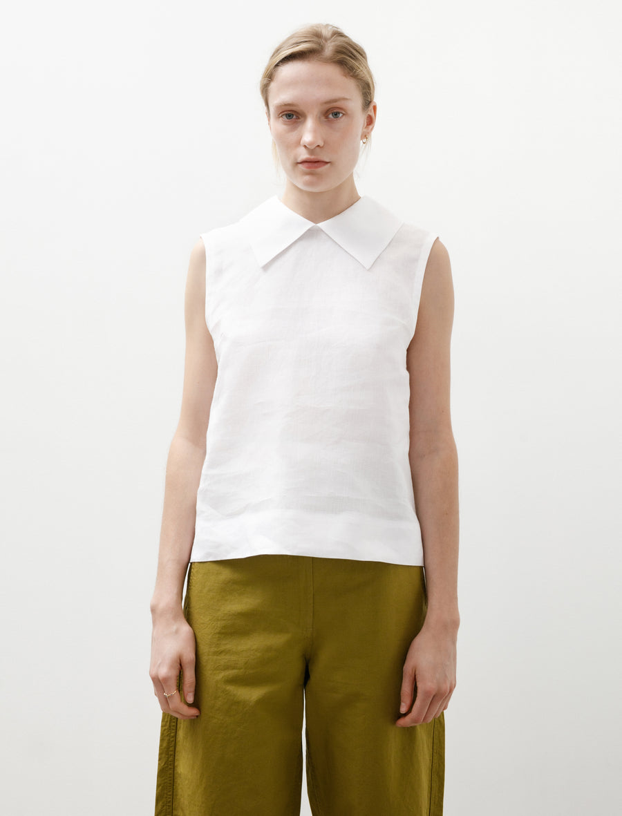 Margaret Howell Sleeveless Top Shirting Linen White – Neighbour