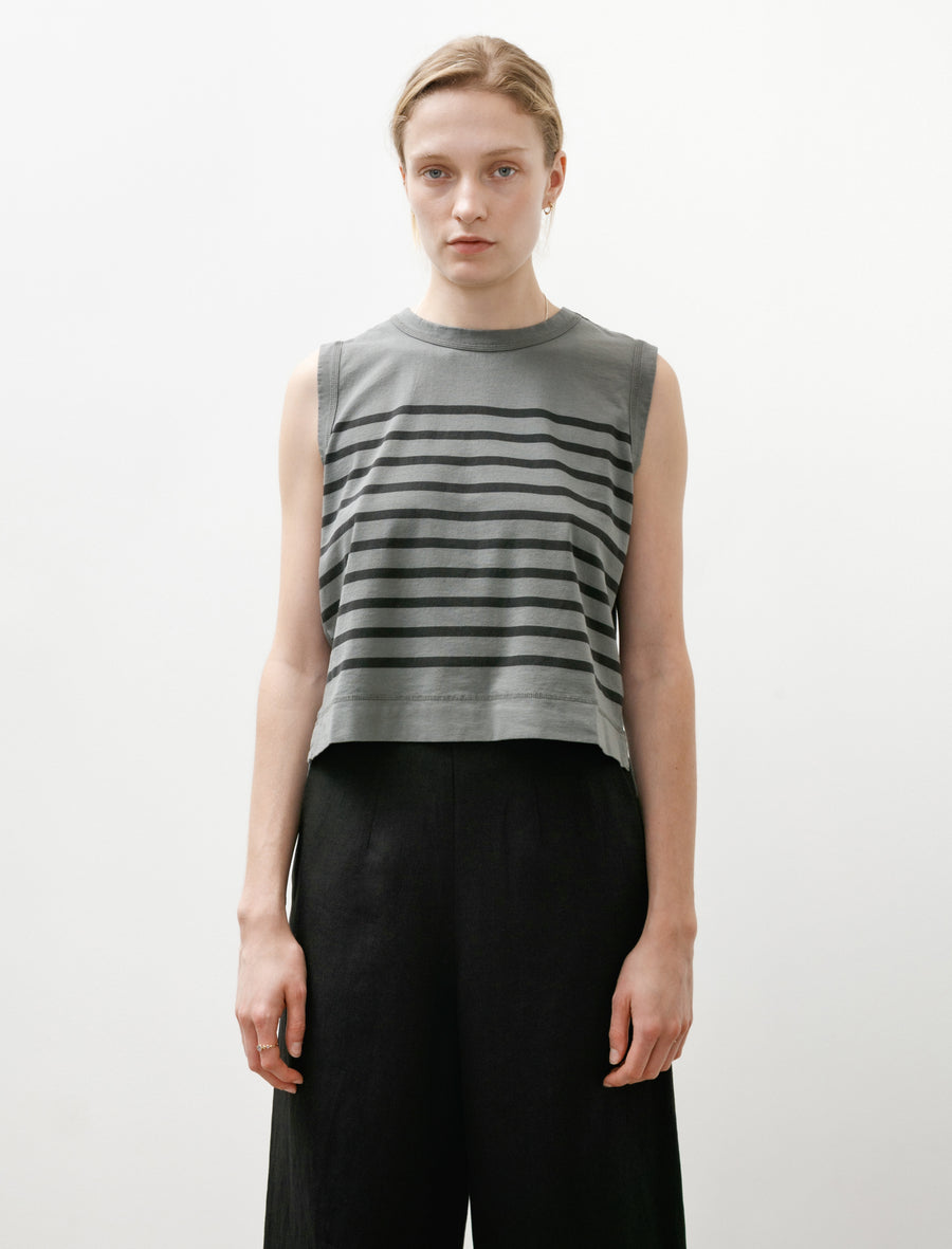 MHL Overdye Stripe Tank Top Carbon/Black - Image 1