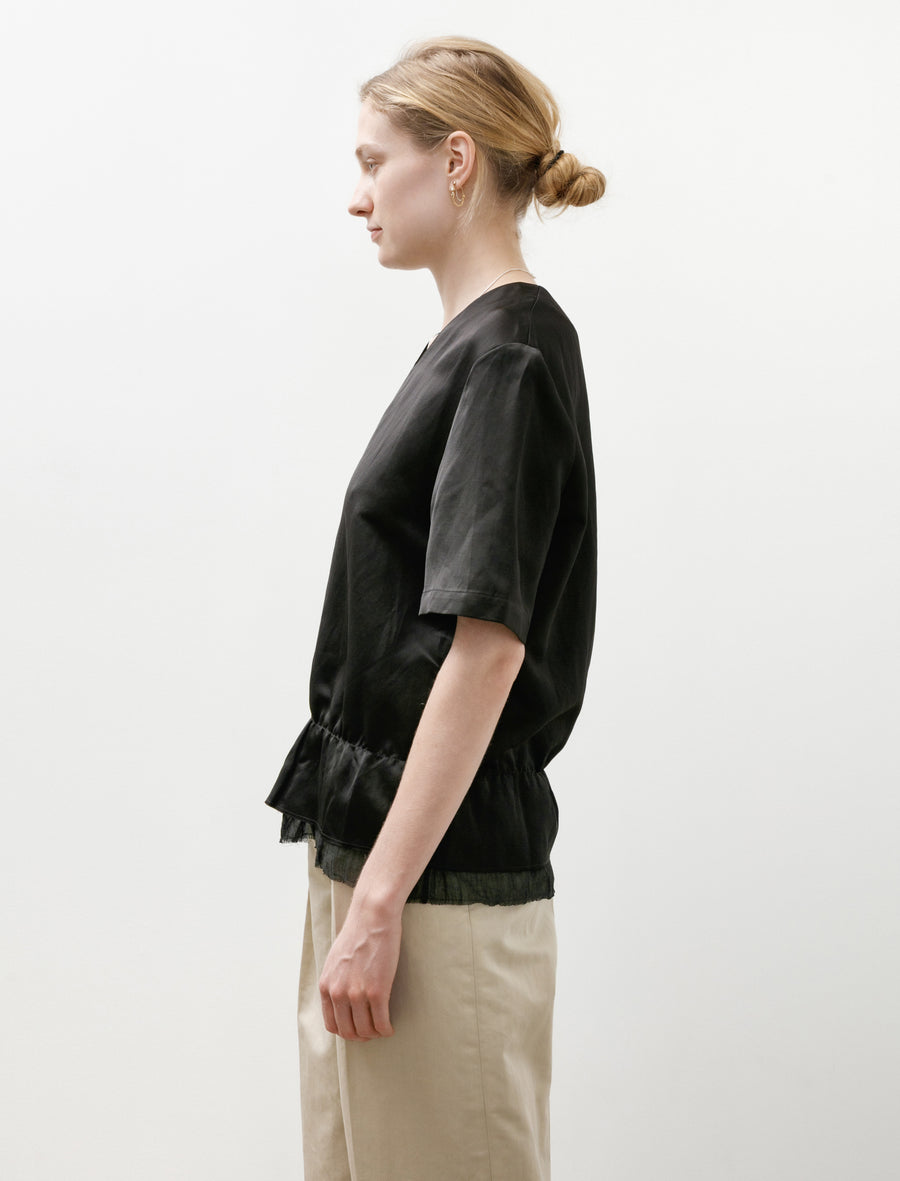 V-Neck Satin Pullover Black - Image 3