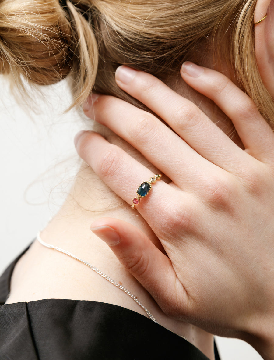 Simple Ring Spinel/Tourmaline/Diamonds - Image 2