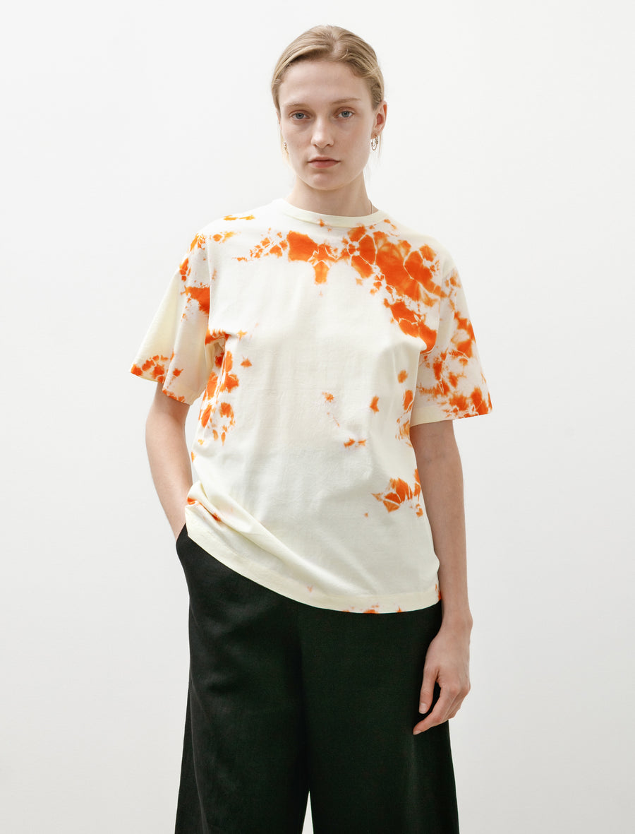 Giza Cotton T-Shirt Madara Shibori Burnt Orange/Buttercup - Image 1