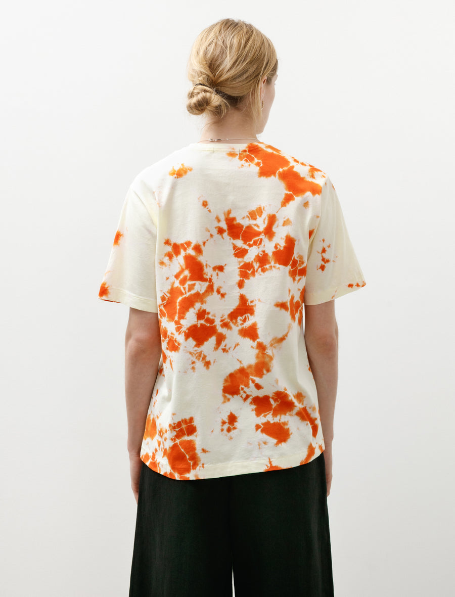 Giza Cotton T-Shirt Madara Shibori Burnt Orange/Buttercup - Image 4
