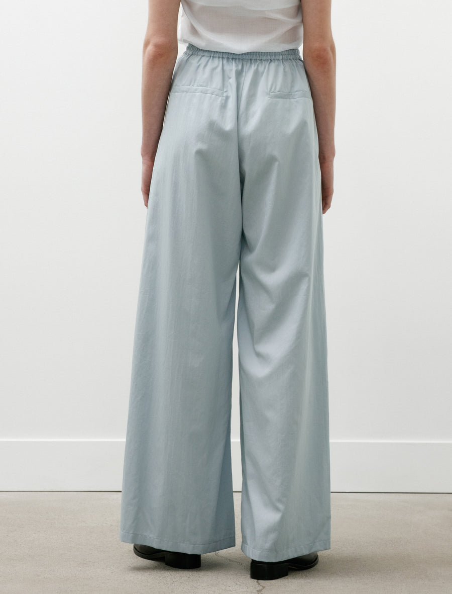 Silicon Poplin Two Tuck Easy Wide Pants Smoke Blue - Image 5