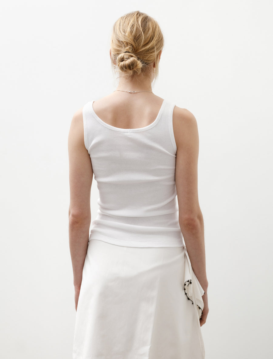 Ribbed Tank Top White - Image 4