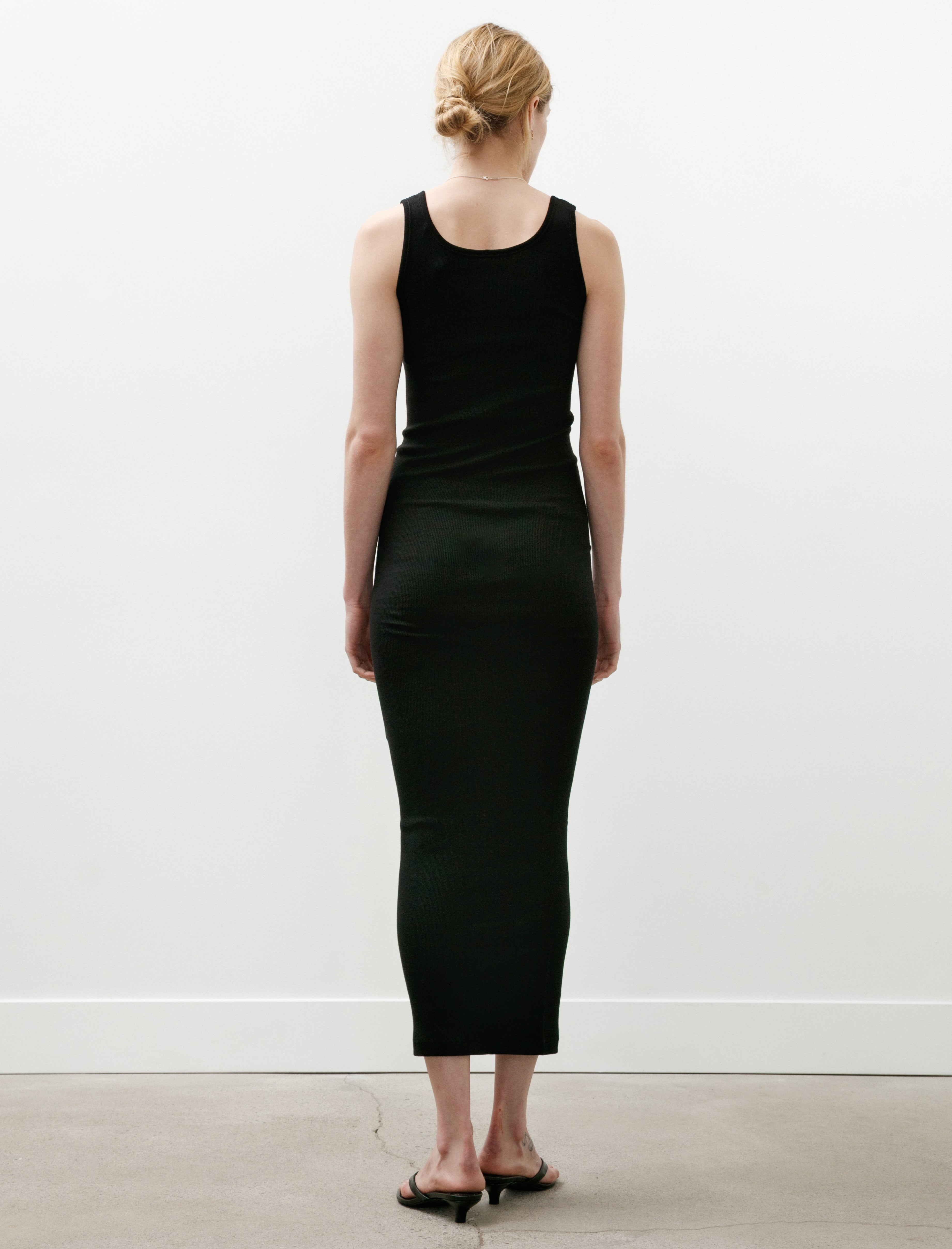 Comoli Ribbed Dress Black