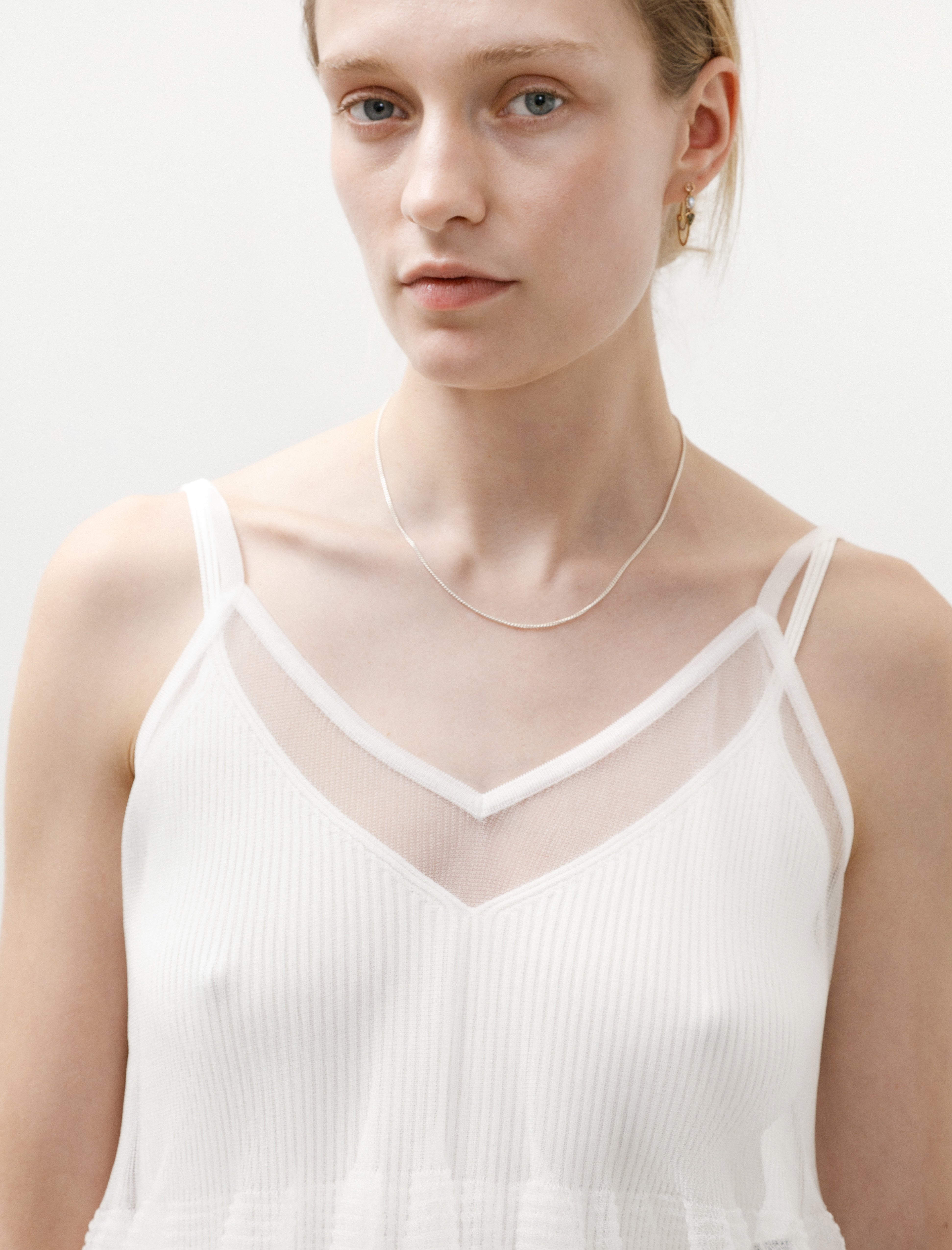 CFCL Cascades Lucent Camisole Dress White