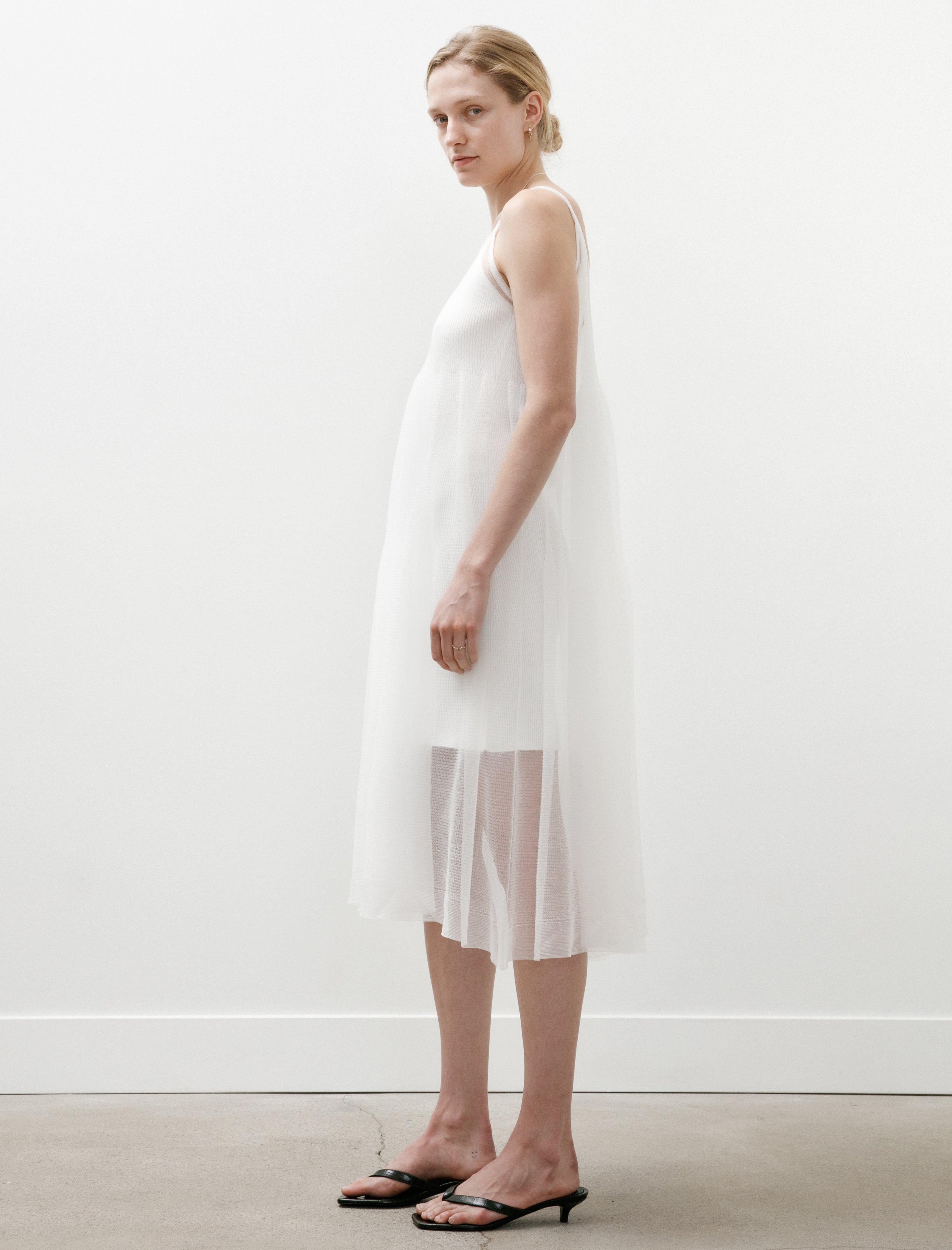 CFCL Cascades Lucent Camisole Dress White