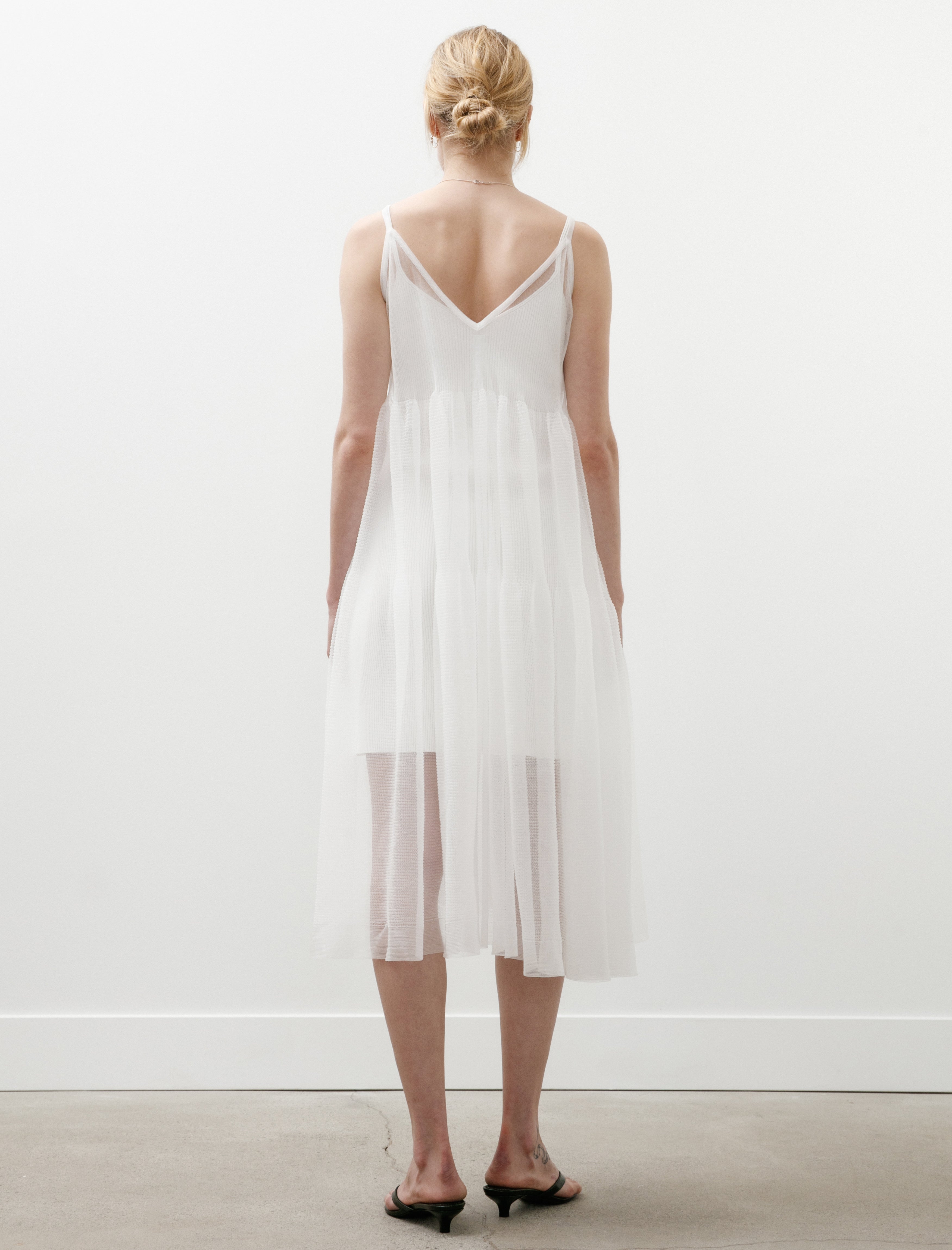 CFCL Cascades Lucent Camisole Dress White