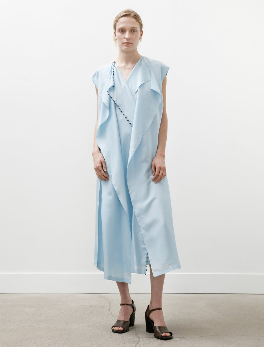 Sera Draped Dress with Oya Embroidery Sky Blue/Metallic Blue Neighbour Sera Draped Dress with Oya Embroidery Sky Blue/Metallic Blue Neighbour