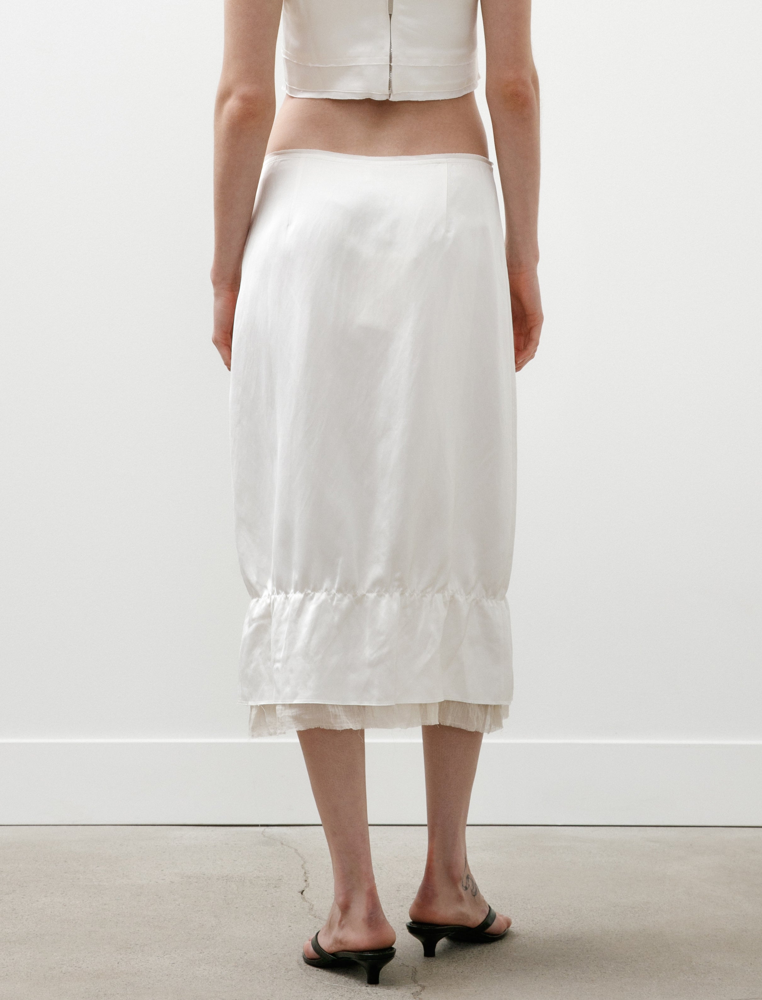 Toteme Layered Satin Skirt White