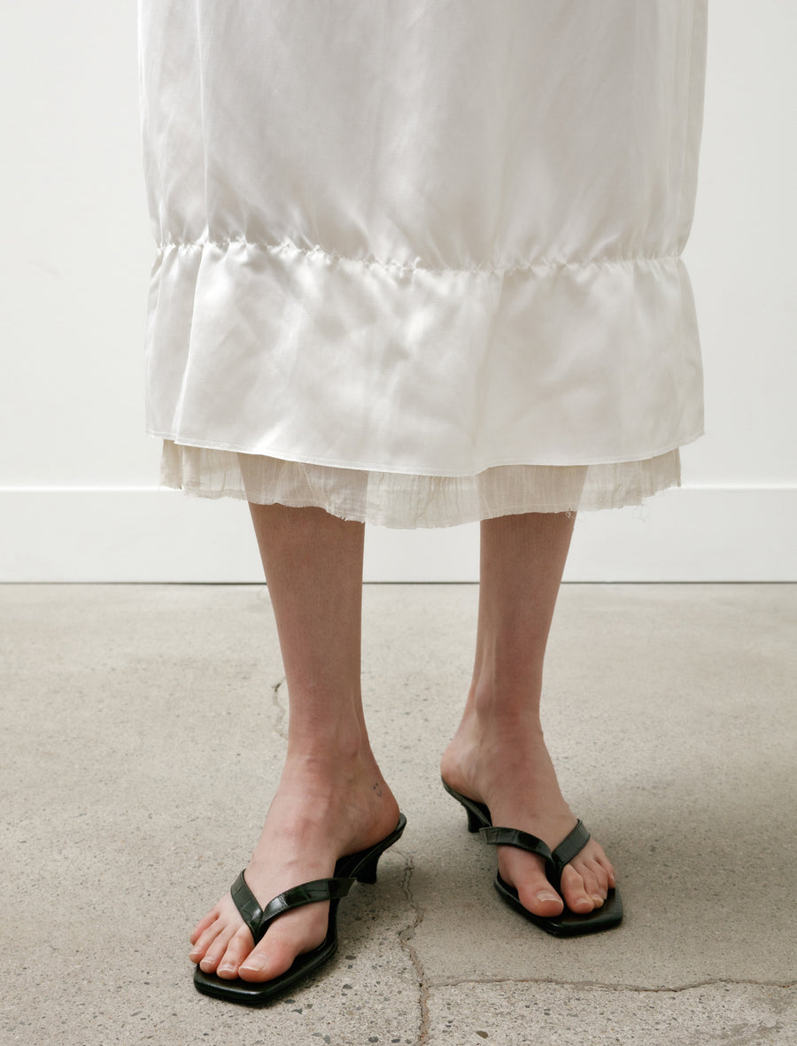 Layered Satin Skirt White - Image 7