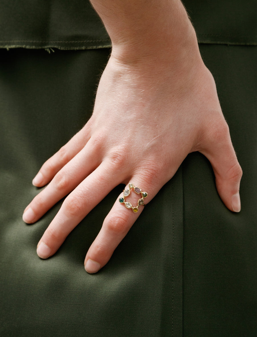 Crown Ring Sapphire/Tourmaline/Diamonds - Image 2