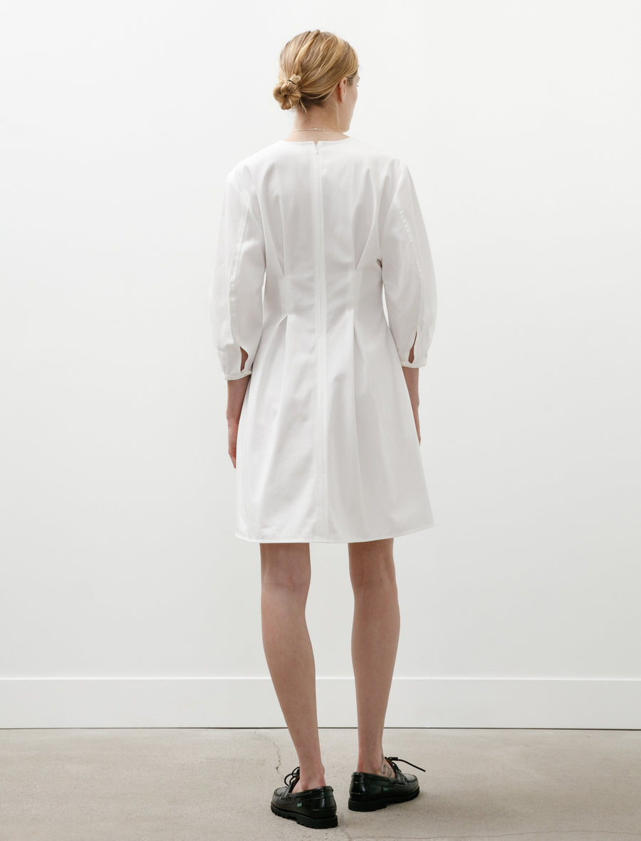 Balloon Sleeve Cotton Dress White - Image 4