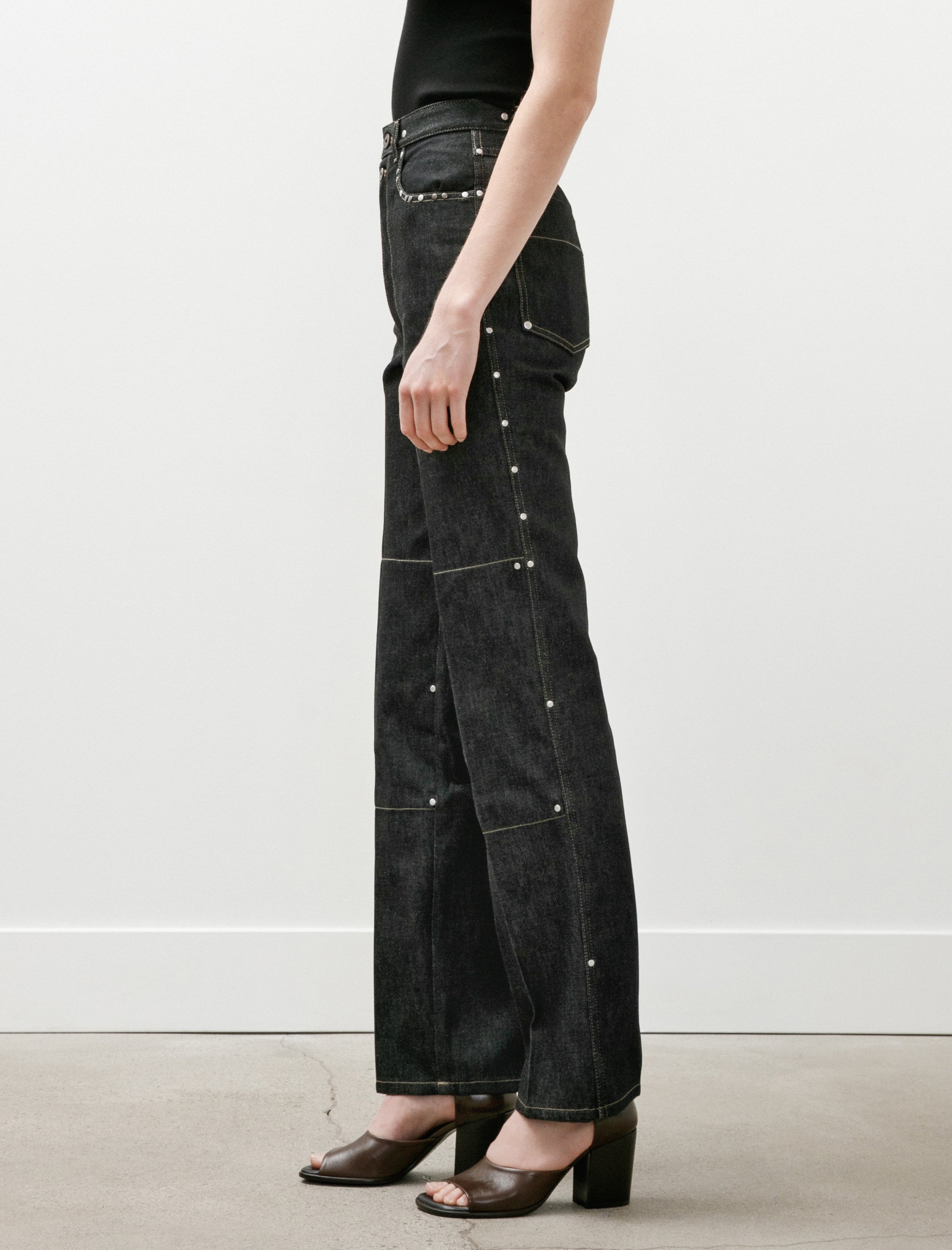 Lemaire High Waisted Straight Pants Slate
