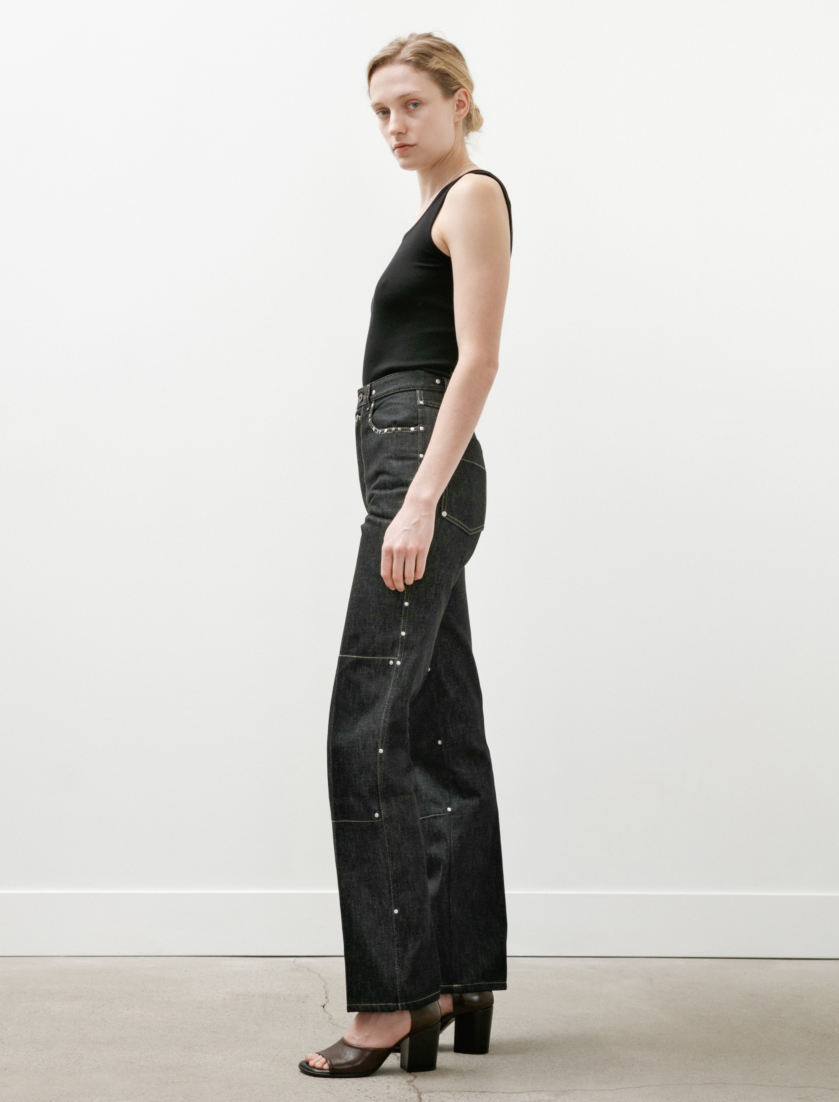 Lemaire High Waisted Straight Pants Slate