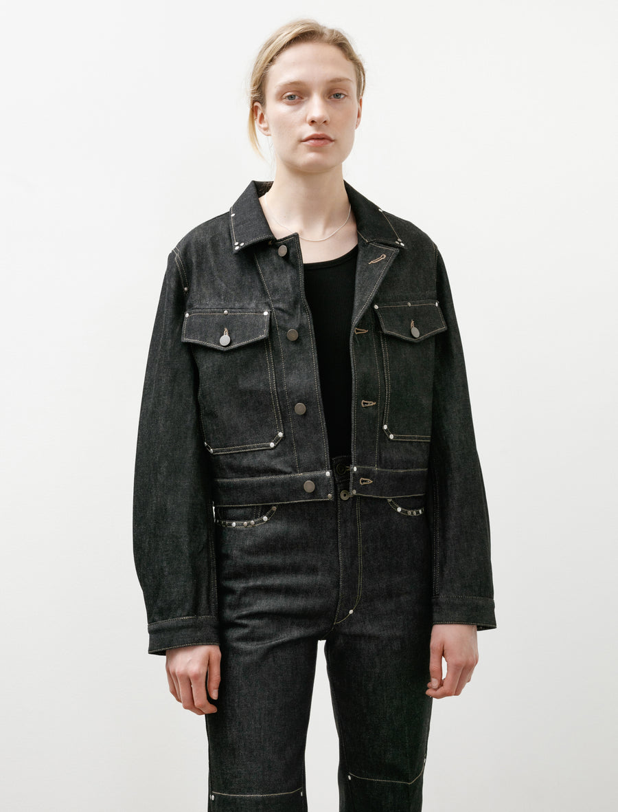 Cropped Blouson With Studs Slate - Image 1